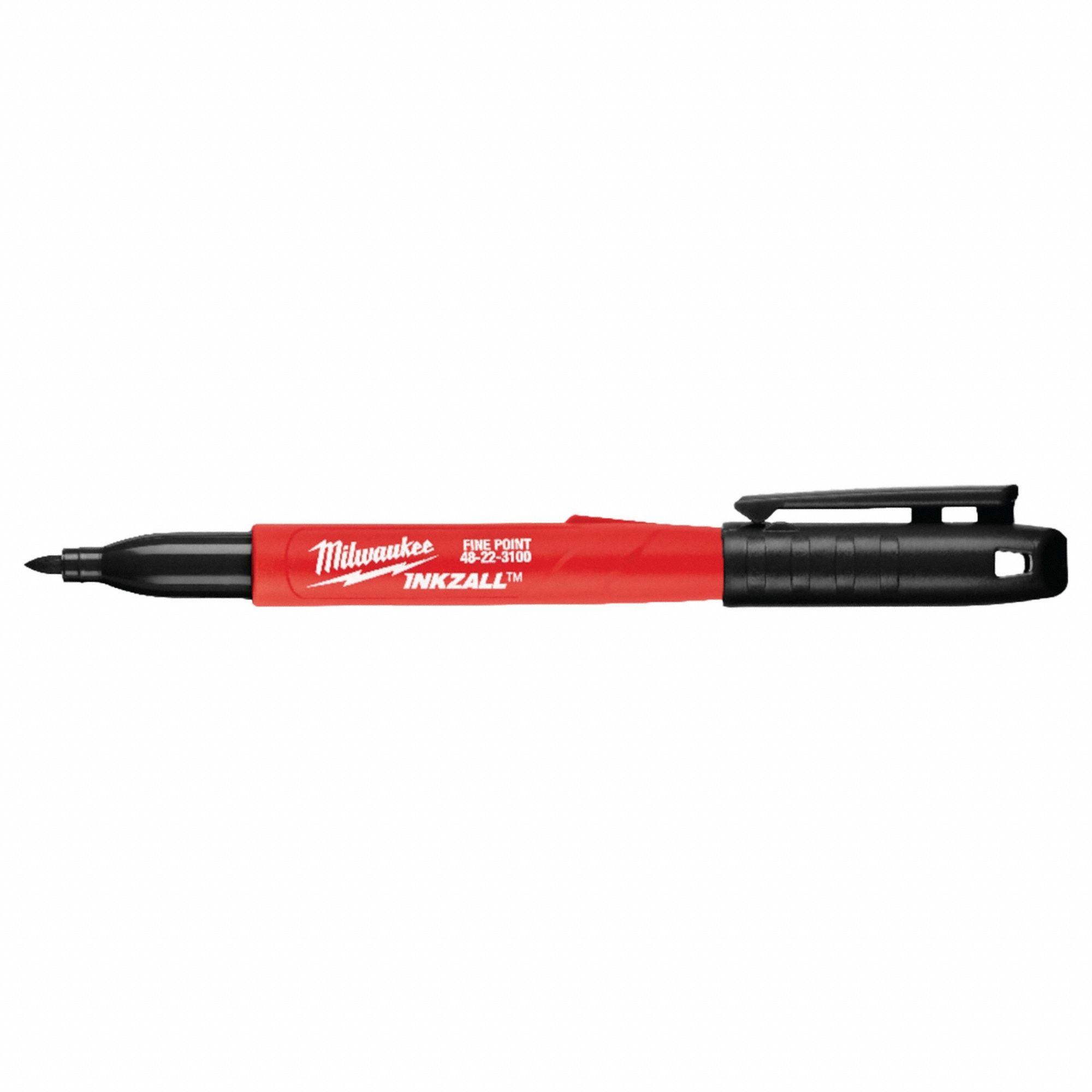 Permanent Marker: Black, Capped, Fine, Quick-Drying Ink, Single Tips, Pen Style, INKZALL