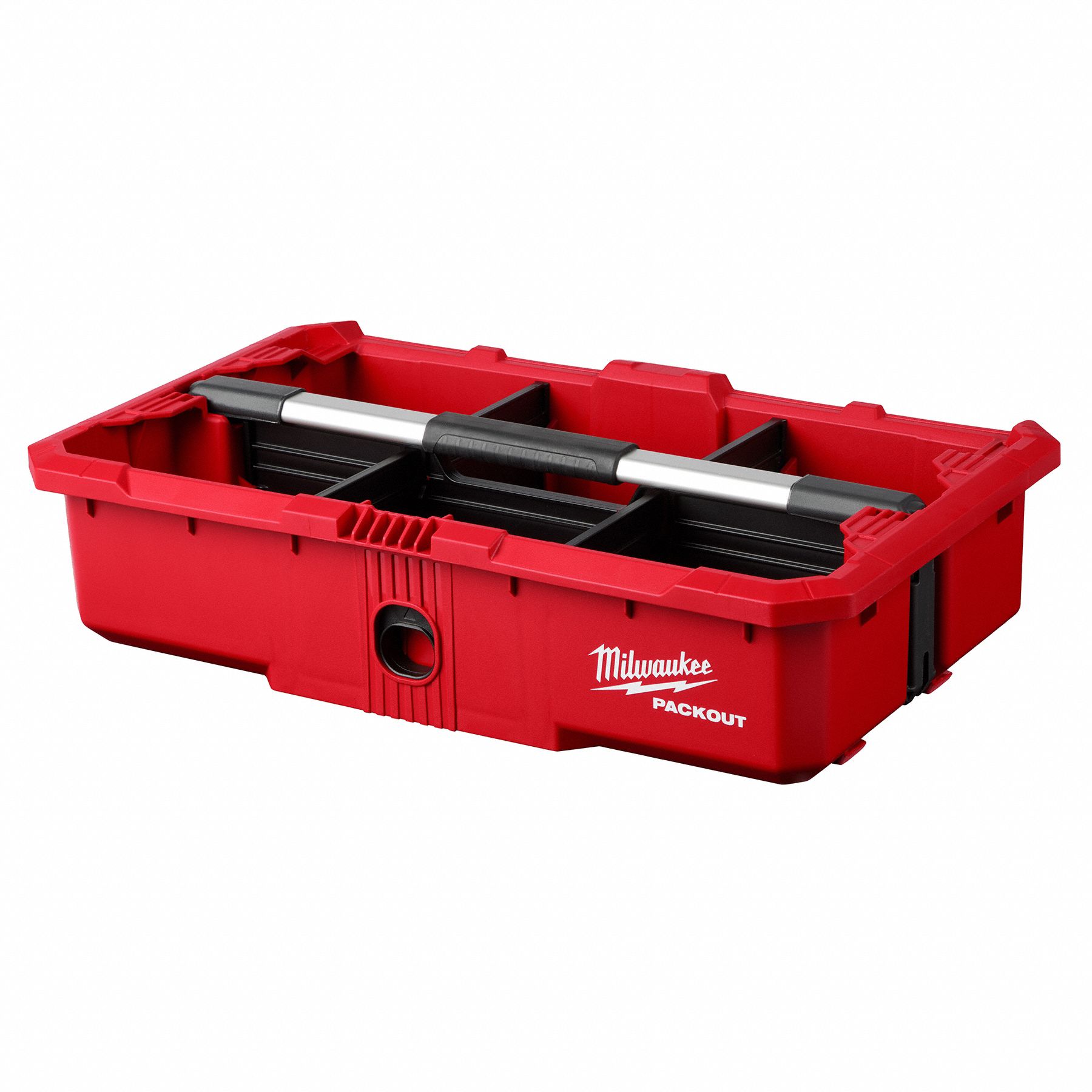 Tool Tray: 19 13/16 in W x 5 in H x 11 11/16 in L, Polymer, Black/Red, 5 Dividers