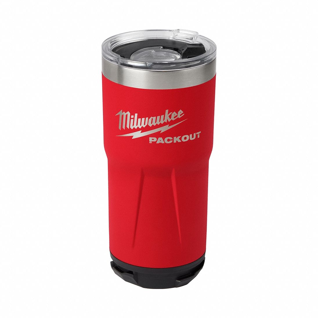 Tumbler: 20 oz Capacity, Red, Metal, 7 in Overall Ht, 3 5/8 in Overall Dia, Bottle