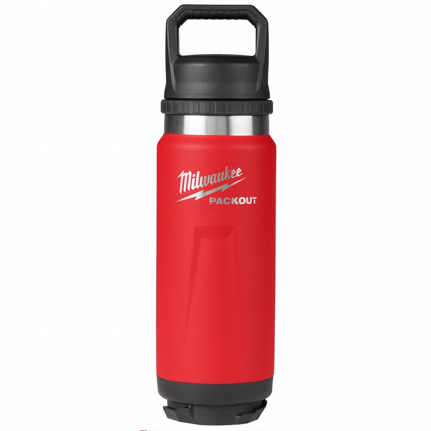 Insulated Bottle: 24 oz Capacity, Red, Metal, 12 in Overall Ht, 3 7/16 in Overall Dia