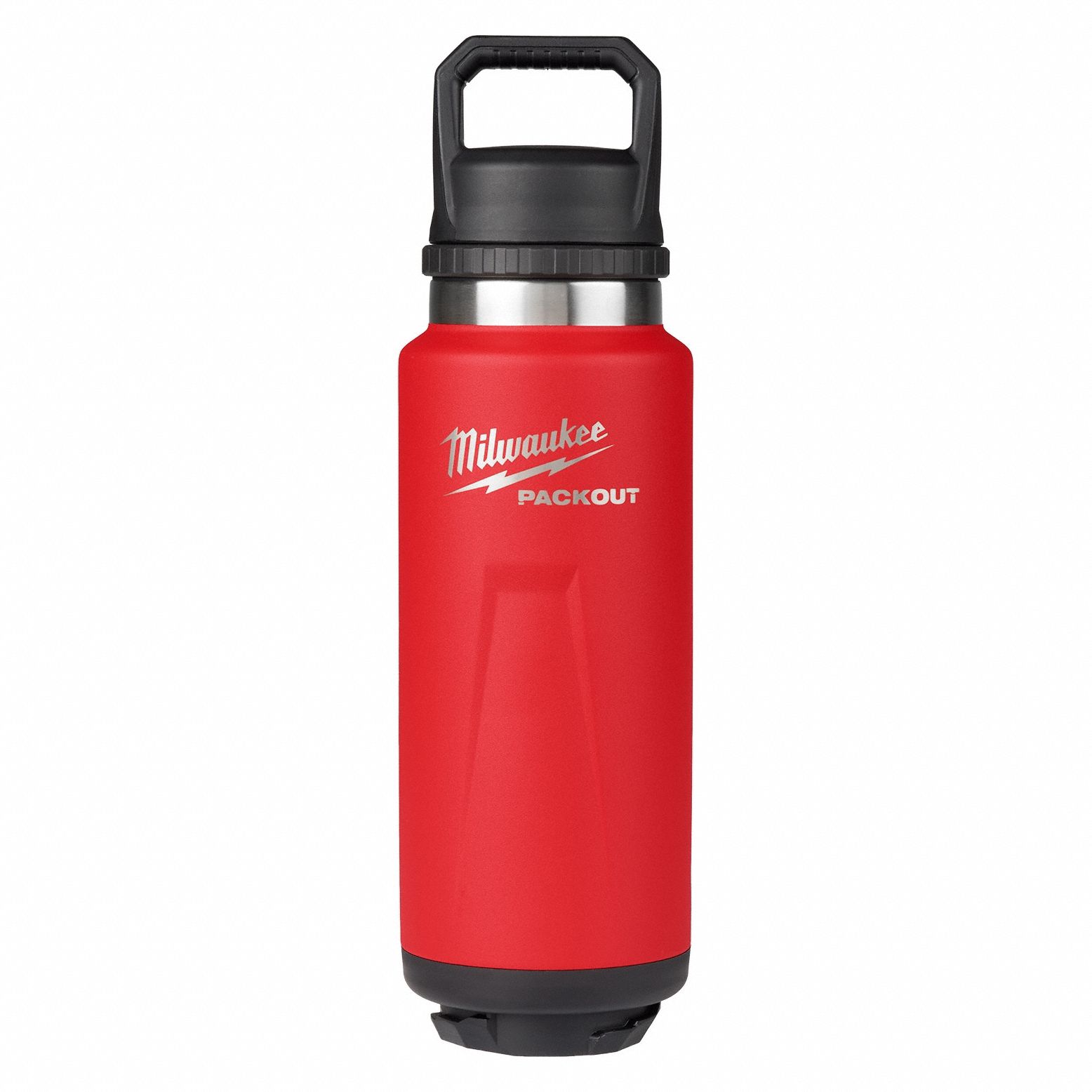 Insulated Bottle: 36 oz Capacity, Red, Metal, 12 1/2 in Overall Ht, 3 15/16 in Overall Dia