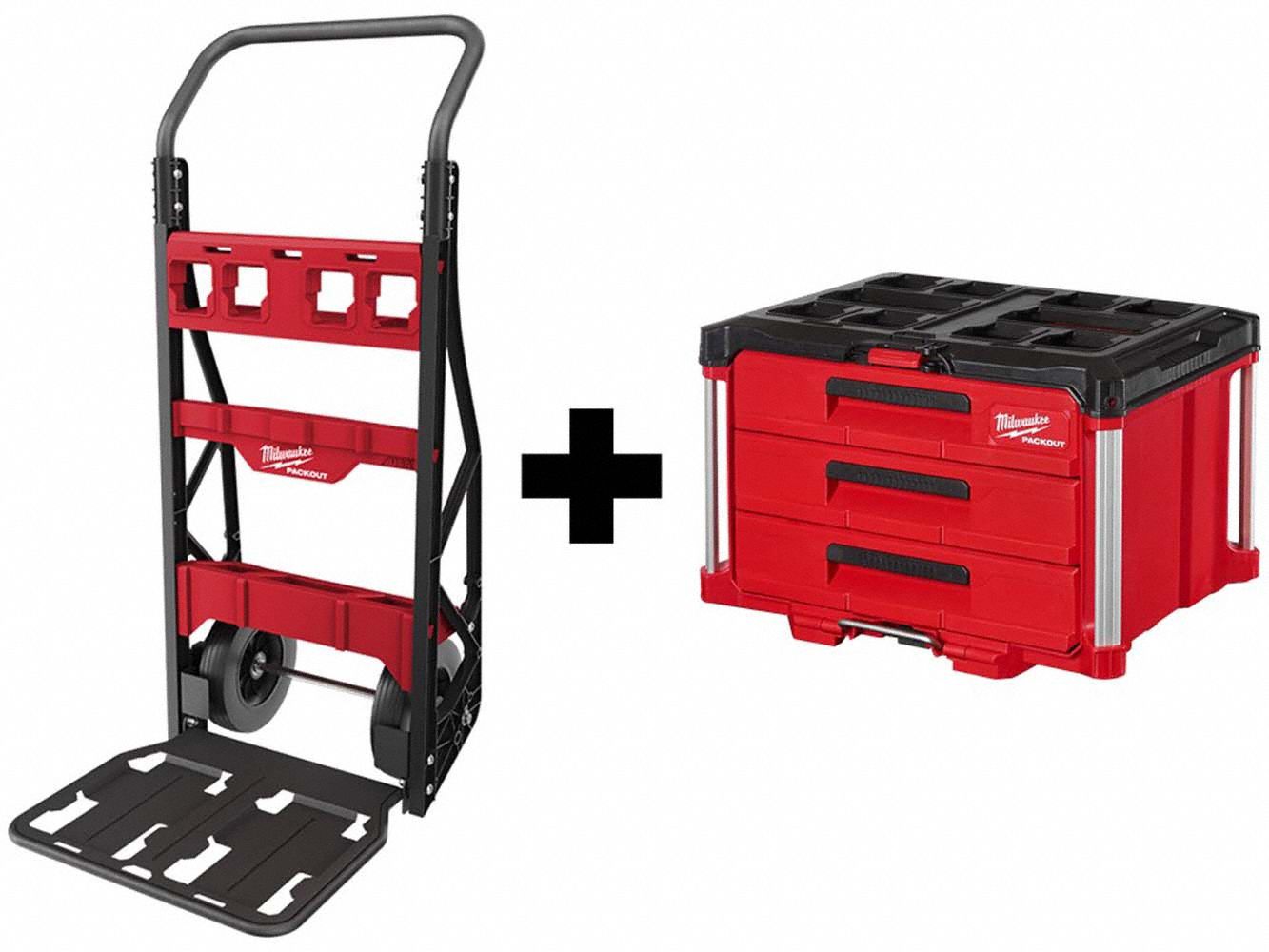 PACKOUT 2-Wheel Cart + 3-Drawer Tool Box