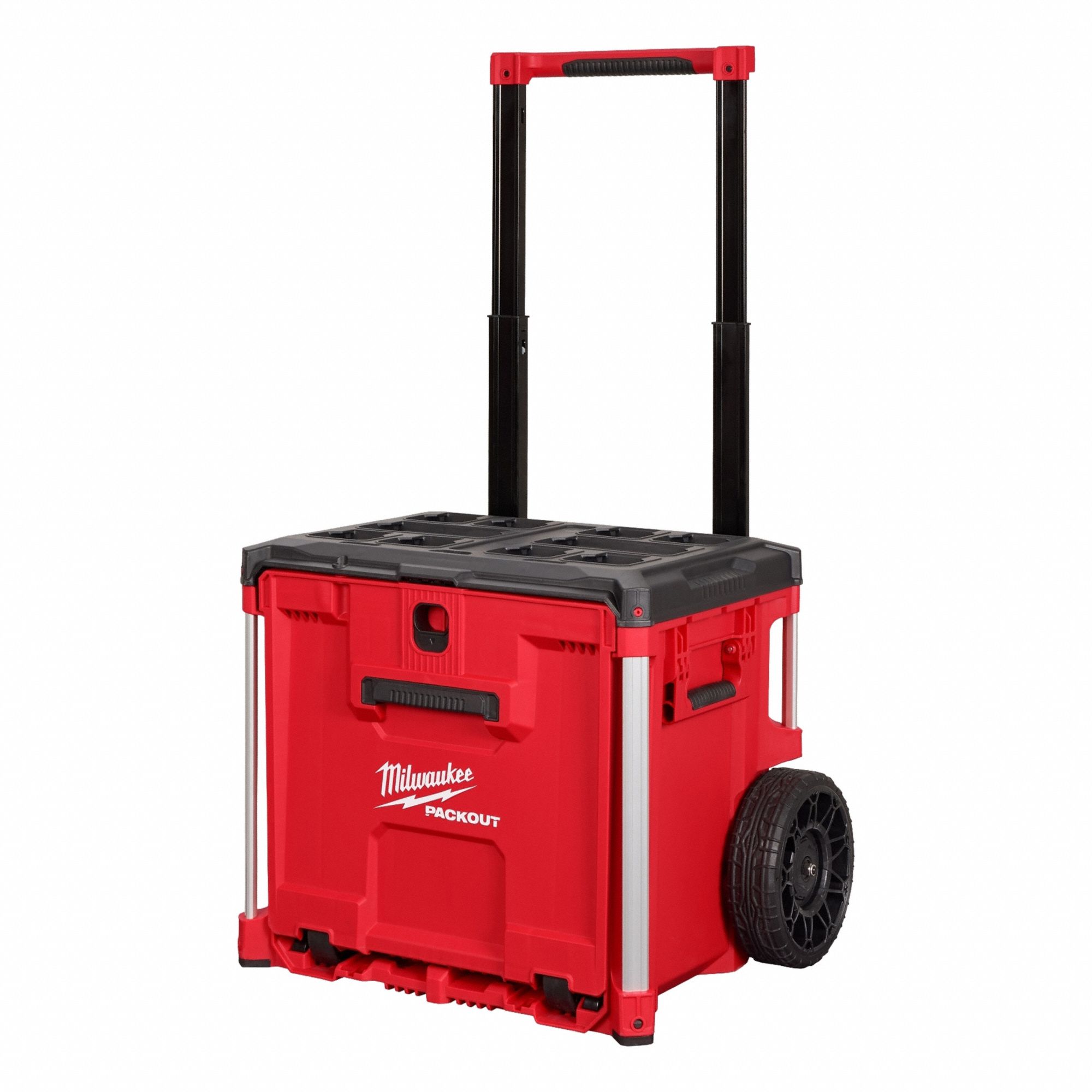 Tool Box: Polypropylene, Black/Red, 24 in W x 20 in H x 19 in D