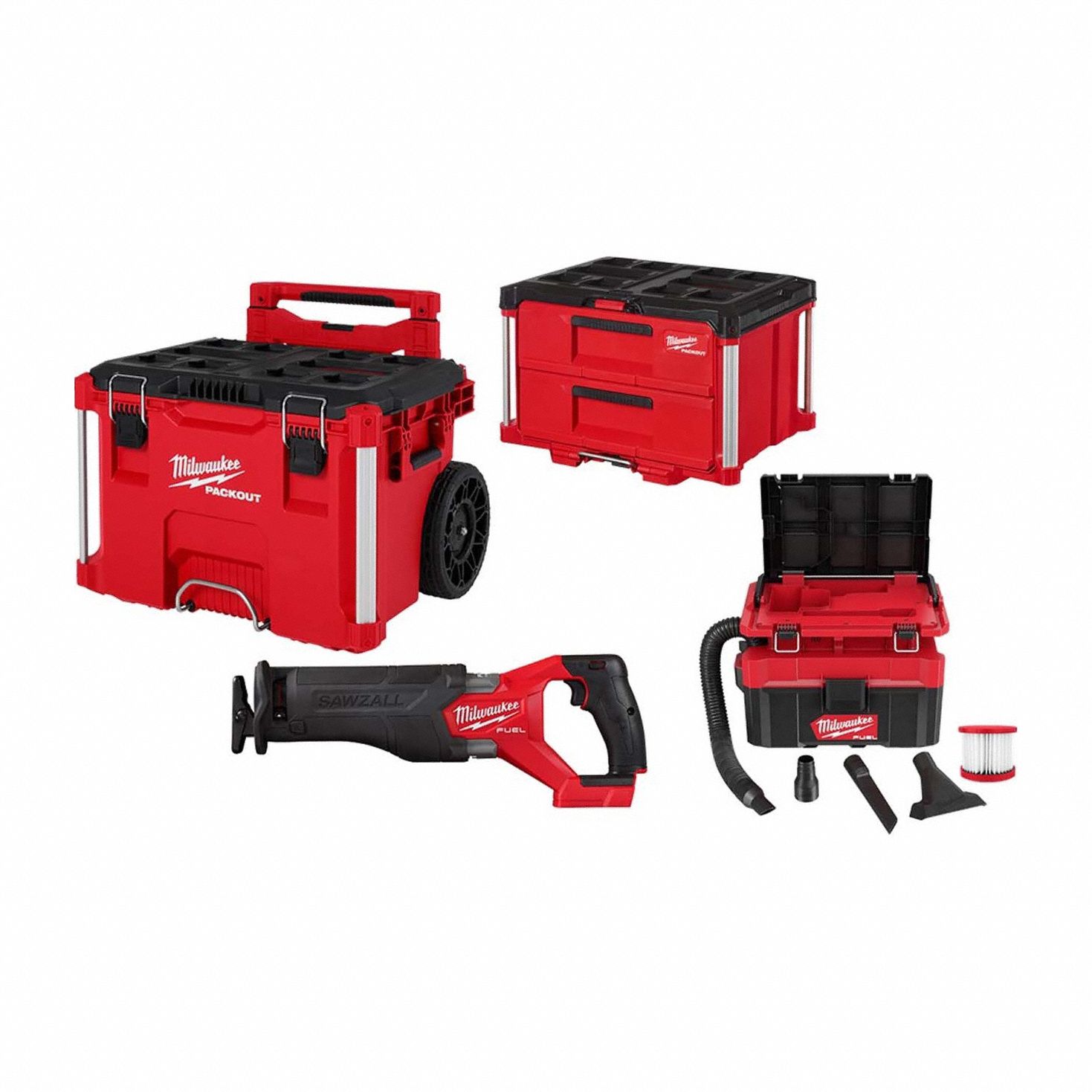 Rolling Toolbox 2Drawer+Vacuum+Sawzall