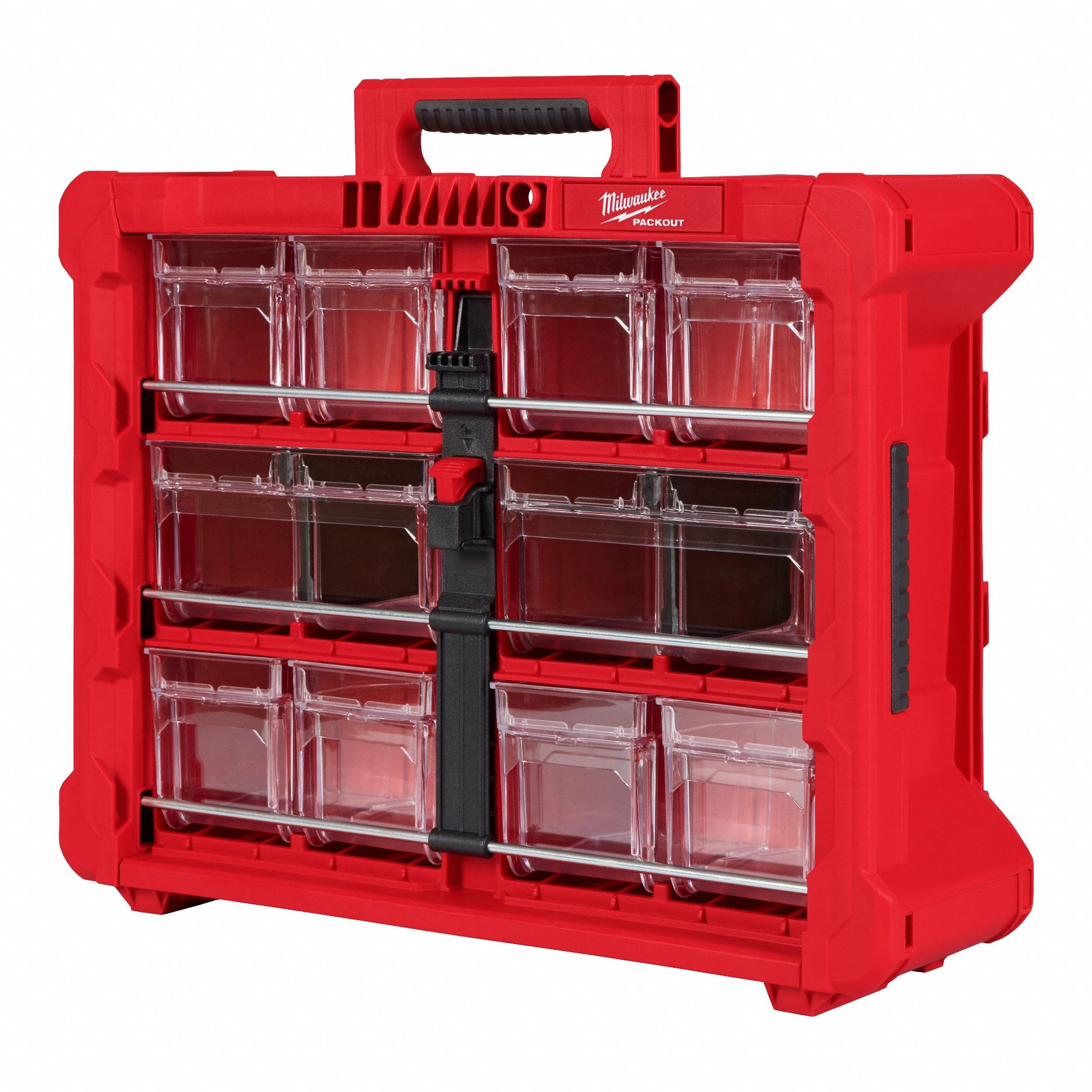 Tool Box: 19 11/16 in W x 15 3/16 in D x 6 11/16 in H, Plastic, Red, 0 Dividers