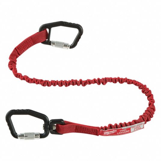 MILWAUKEE, Black/Red, Carabiner, Tool Lanyard - 55FF36|48-22-8820 ...