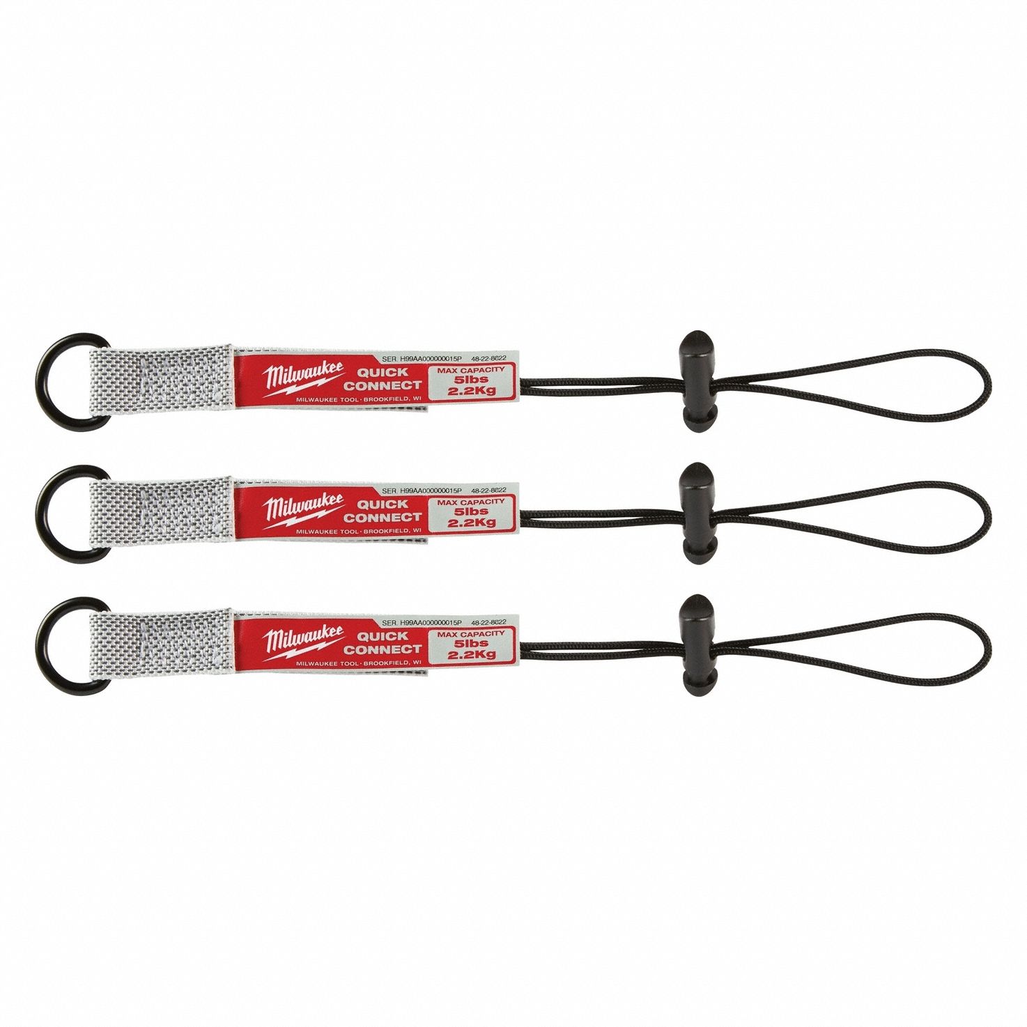 Tool Lanyard: For Hand Tools/Power Tools, Carabiner, Cinch, Steel, 5 lb Capacity