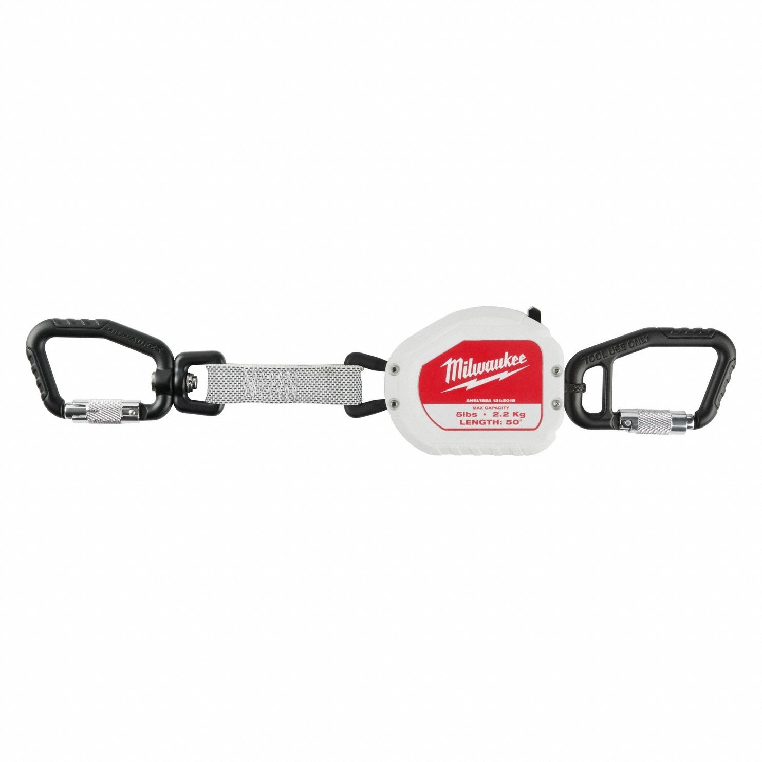 TOOL LANYARD,5 LB, 50 in,BLACK,WHITE