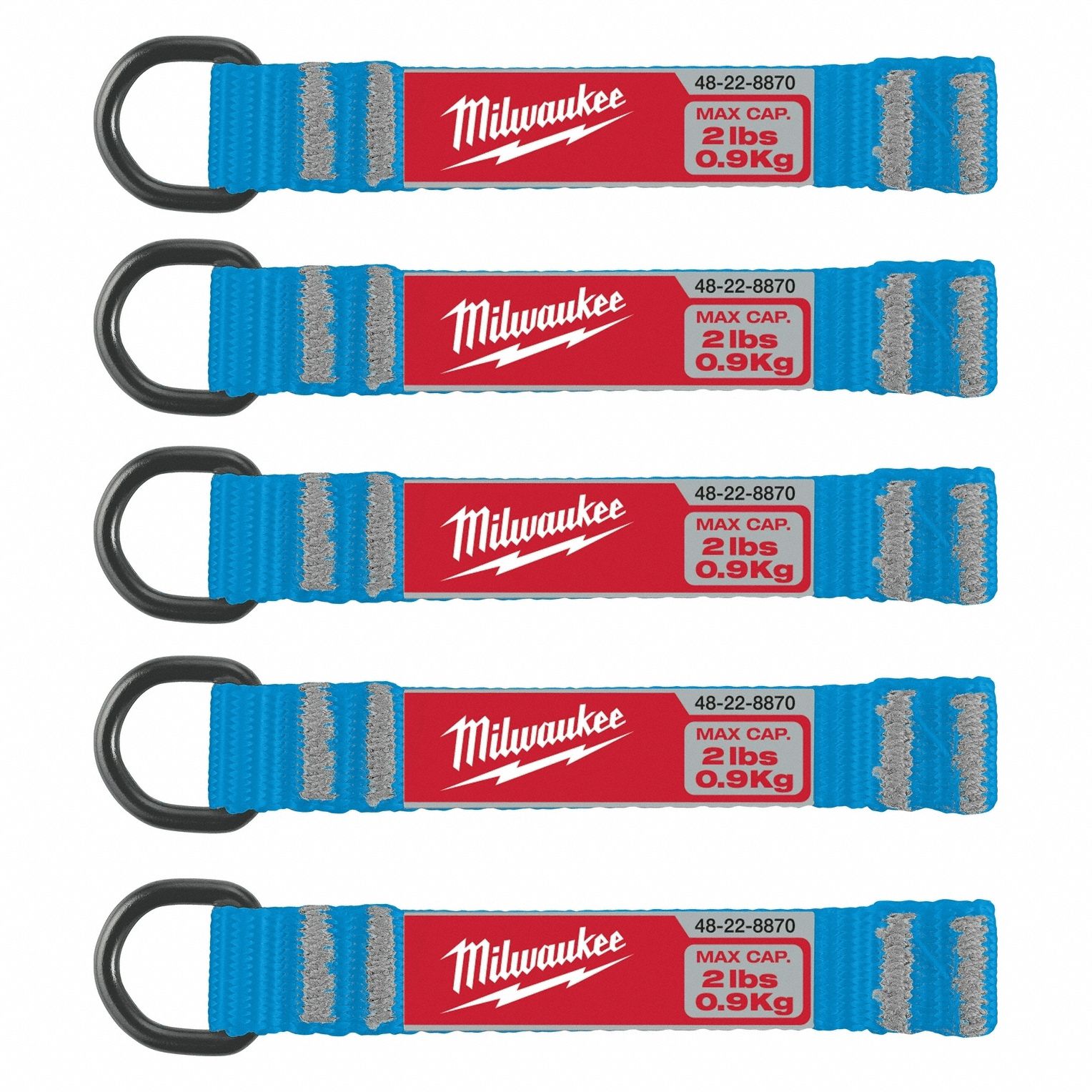 D-Ring Tool Tether: For Hand Tools, Strap, Tape-On, Steel, 2 lb Capacity