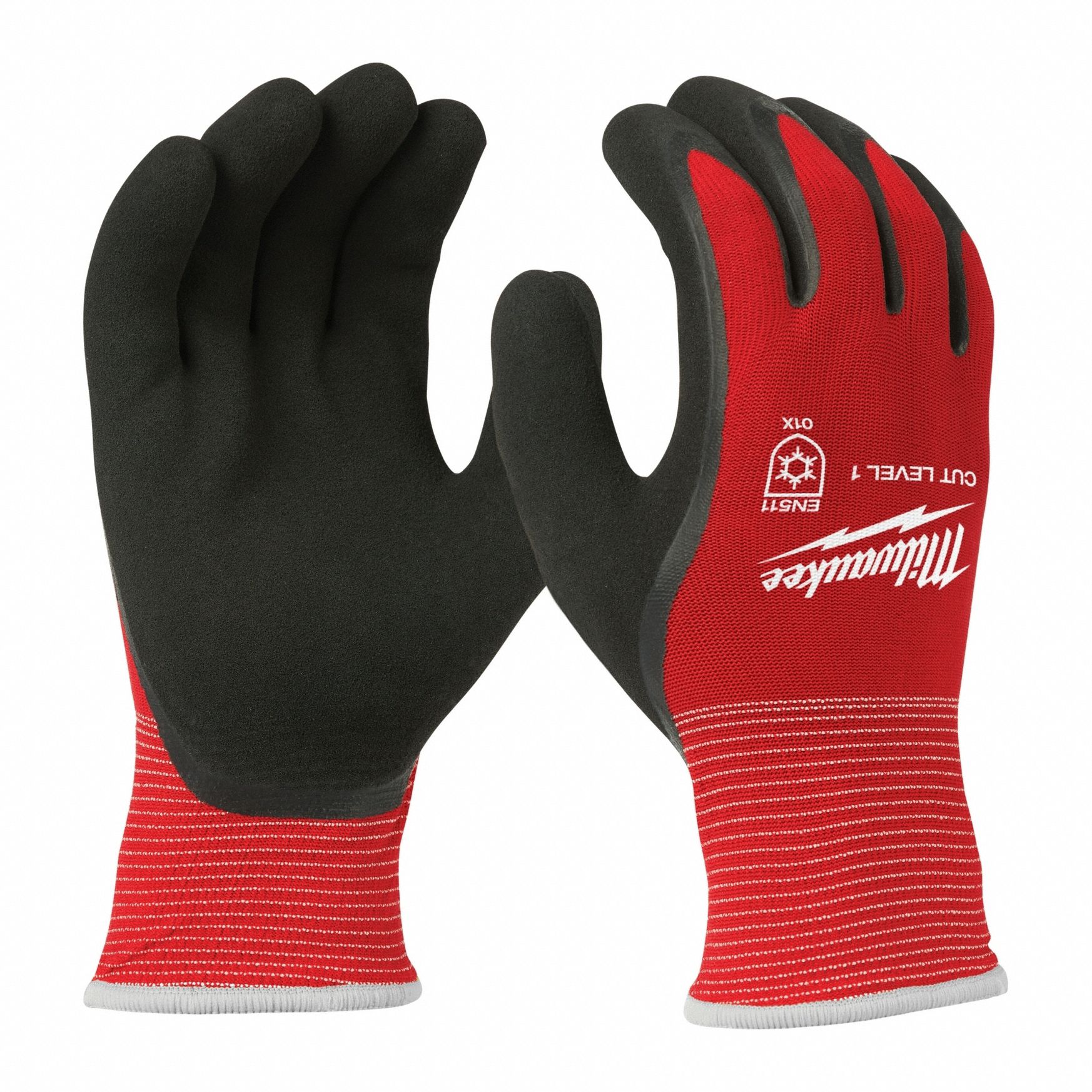 Work Gloves: M ( 8 ), Palm, Double Dipped, Latex, Palm, Latex, Nylon ( 15 ga ), Sandy, Red