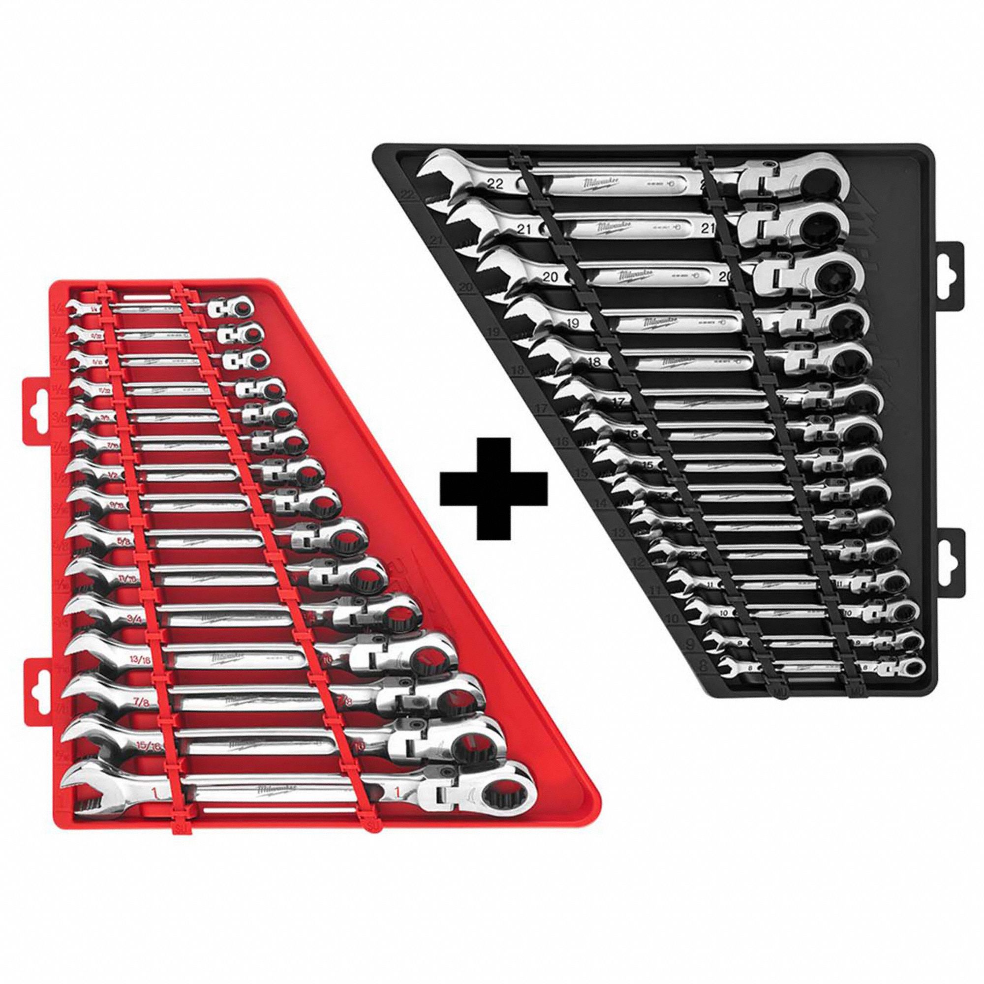 MILWAUKEE, Steel, Chrome, Combination Wrench Sets - 382YR4|48-22-9513 ...