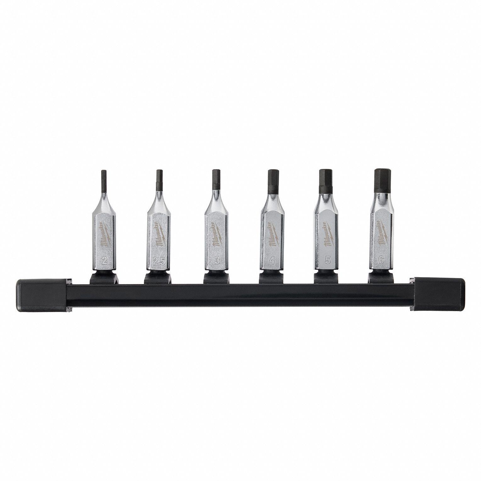 Socket Bit Set: 1 - 25 Pieces, 1/4 in Drive Size, 6 Pieces, 2 mm to 6 mm Tip Size Range