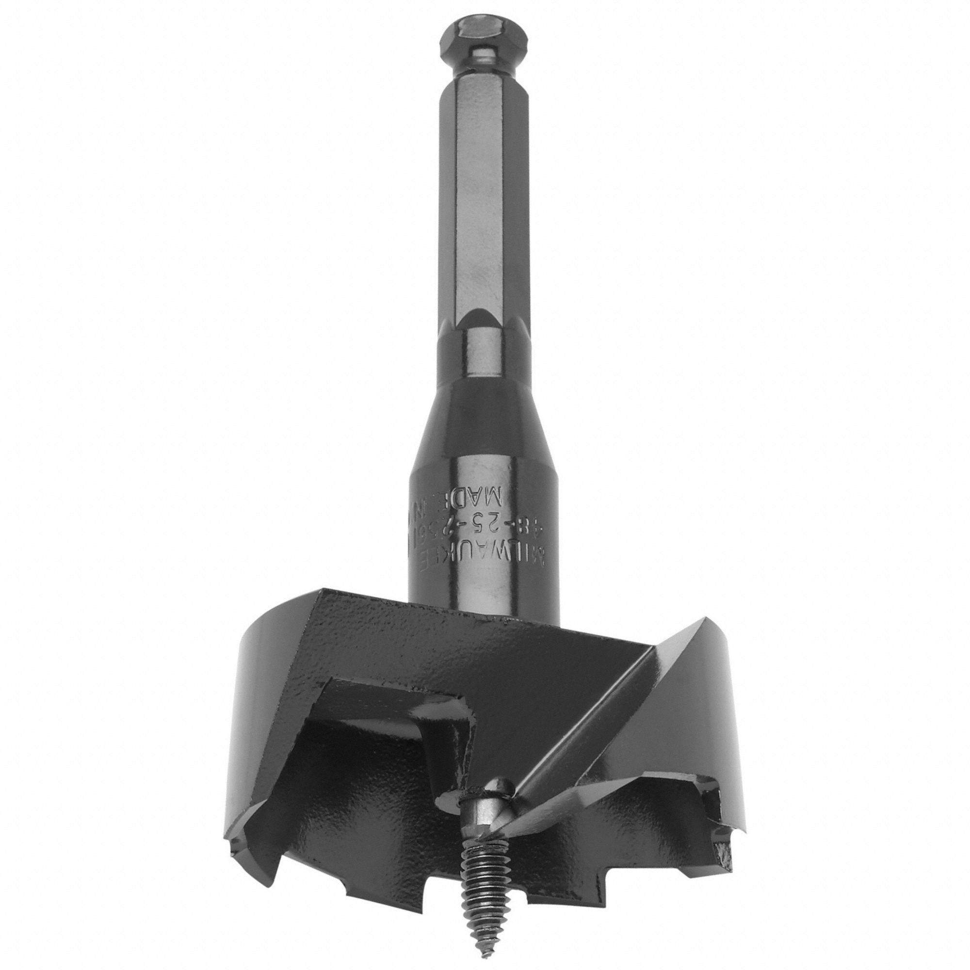 Self Feed Drill Bit: 2 9/16 in Drill Bit Size, Hex, 7/16 in Shank Dia, 6 3/4 in Overall Lg