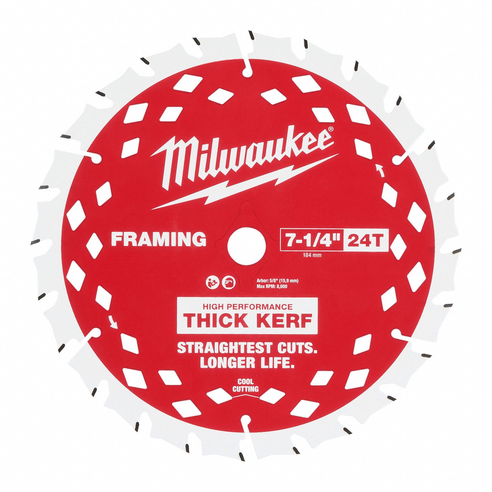 Circular Saw Blade: 7 1/2 in Blade Dia., 24 Teeth, 0.07 in Cut Wd, 5/8 in Arbor Size