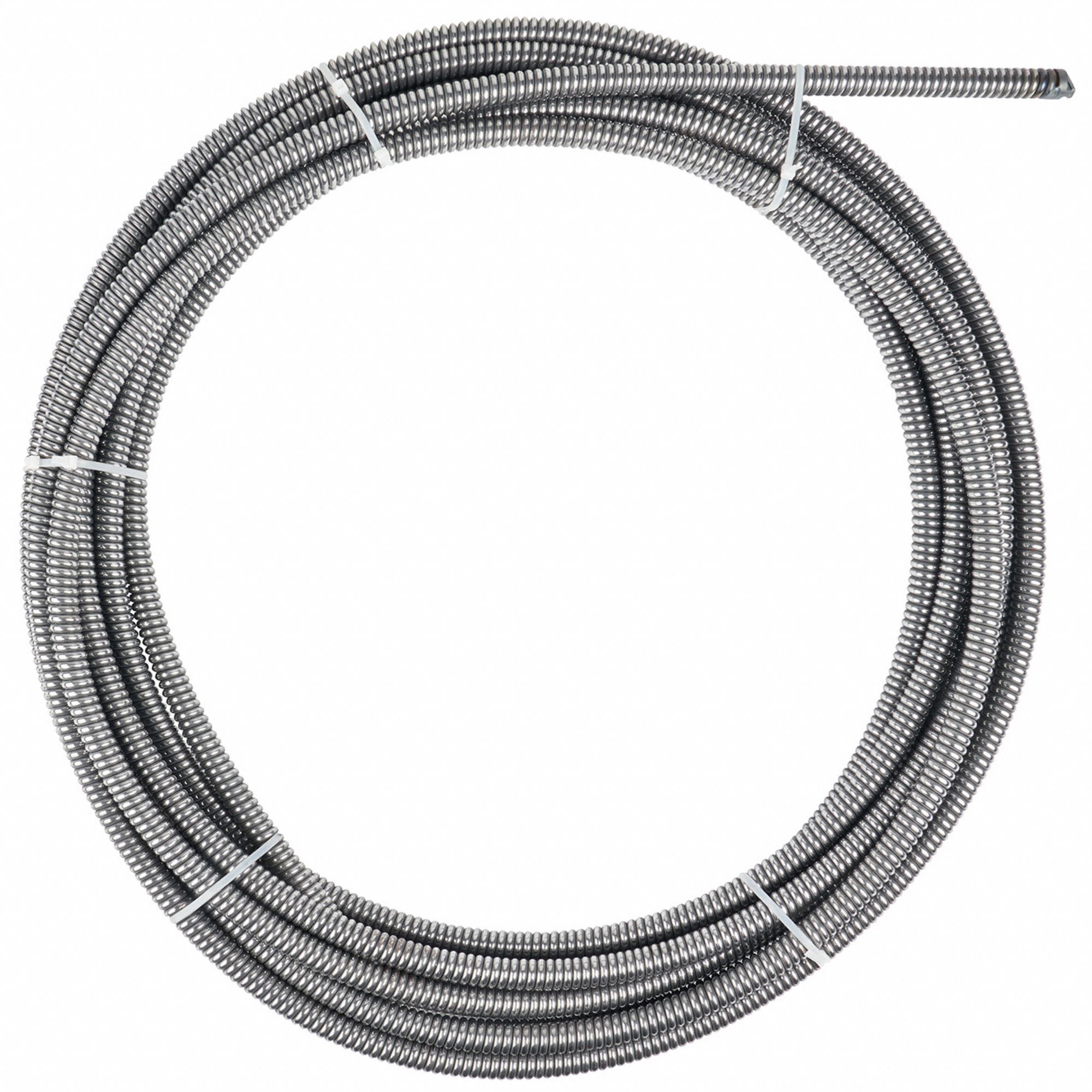 Drain Cleaning Cable: 5/8 in Dia., 50 ft Lg., Inner Core, Coupling, 6 in Max. Pipe Dia.