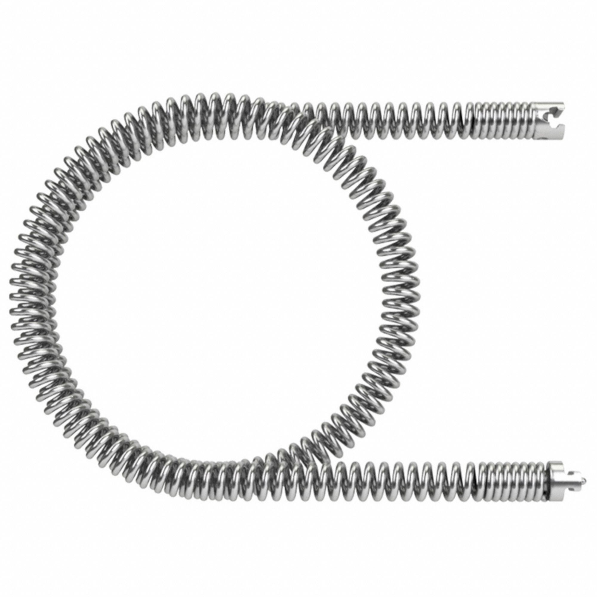 Drain Cleaning Cable: 5/8 in Dia., 7.5 ft Lg., Open Wind, Coupling, 6 in Max. Pipe Dia.