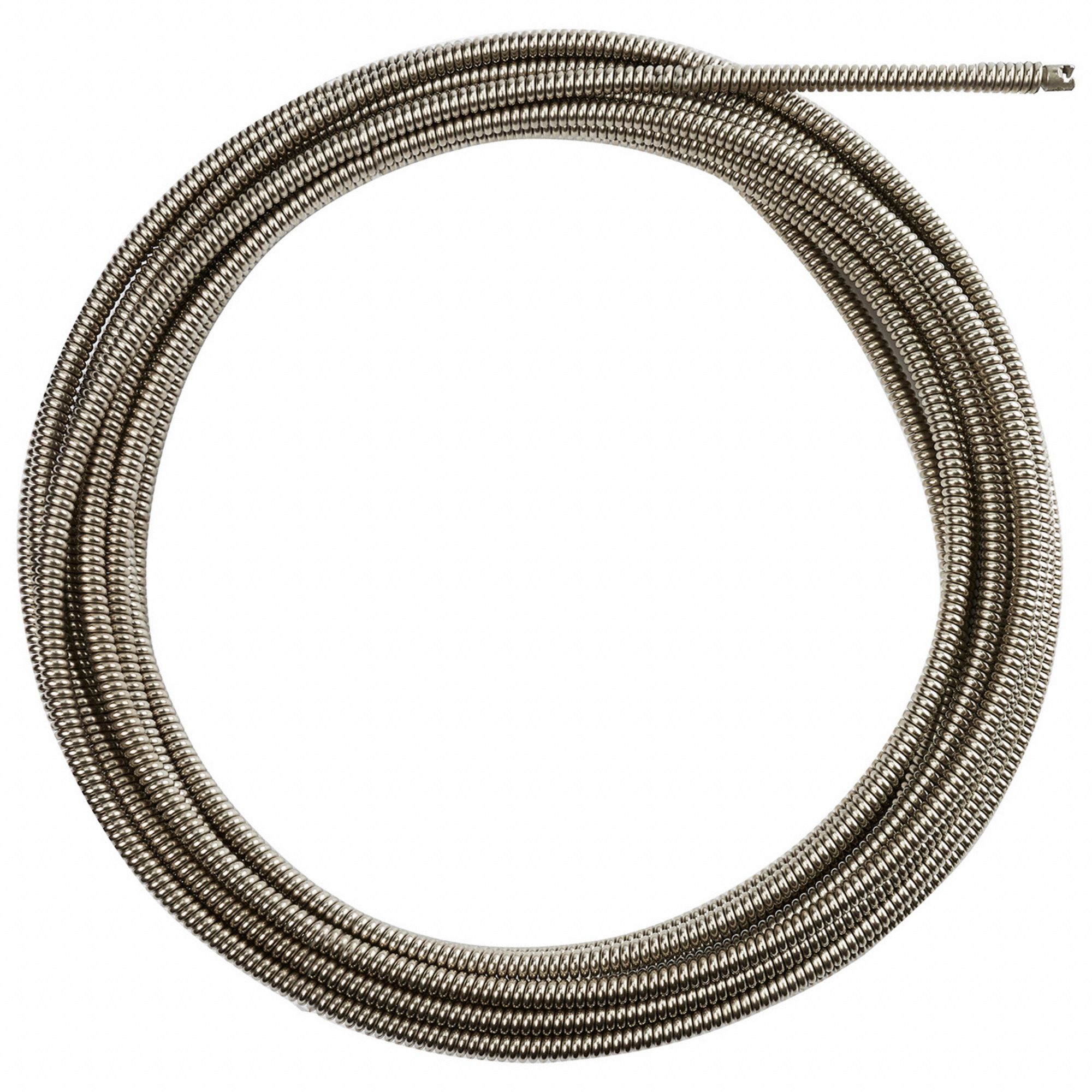 Drain Cleaning Cable: 5/8 in Dia., 50 ft Lg., Open Wind, Coupling, 3 in Max. Pipe Dia.