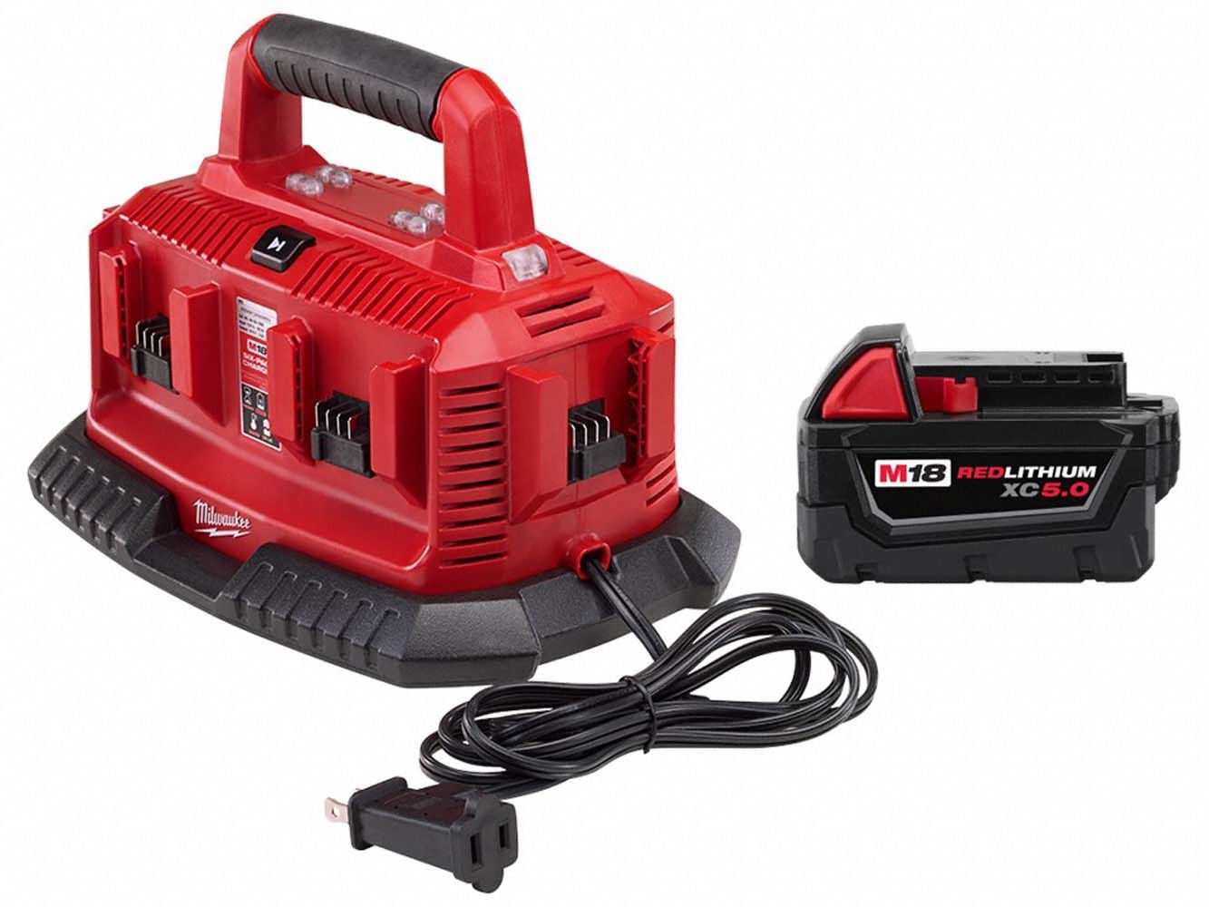 M18 6-Bay Charger + M18 XC5.0 Battery