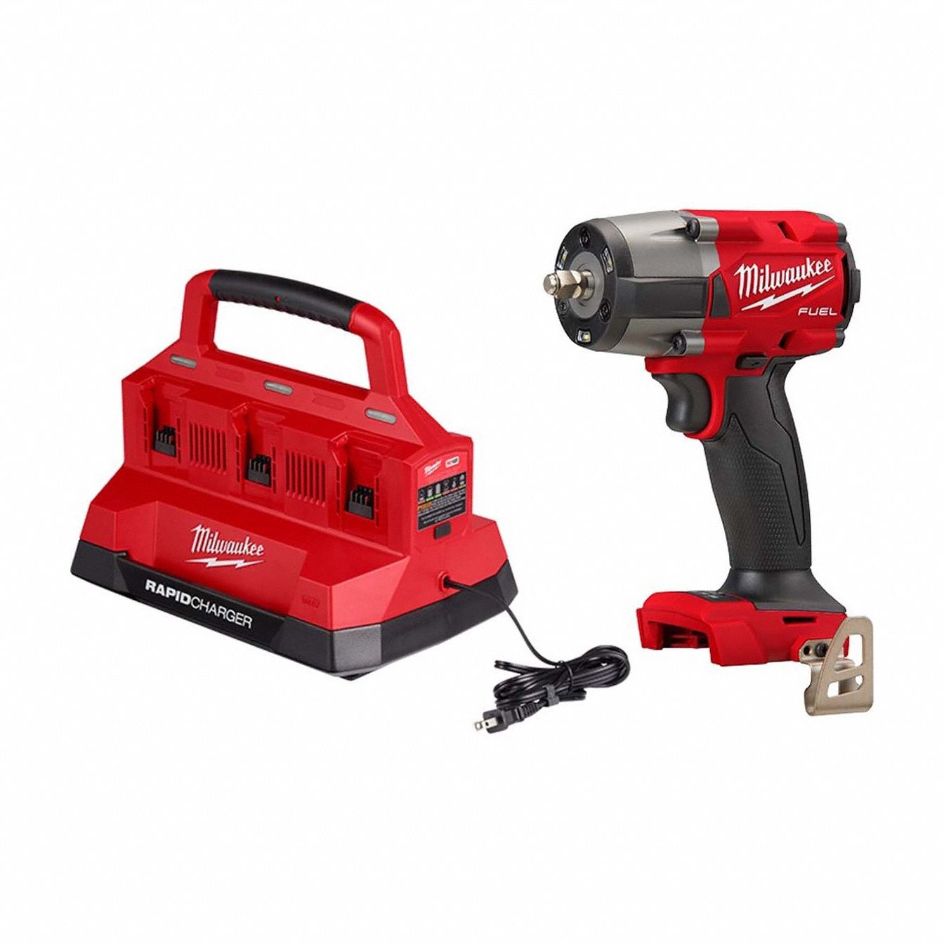 Impact Wrench Kit: 3/8 in Drive Size, 550 ft-lb Fastening Torque, Brushless, 18 V DC Volt