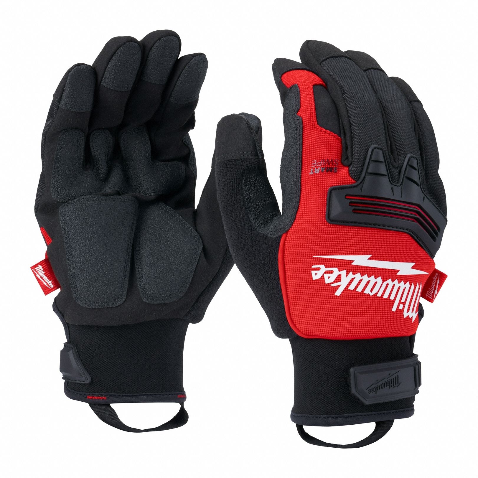Demolition Winter Gloves, XL, PR: XL ( 10 ), Hook-and-Loop Cuff, Black/Red, Black/Red, 1 PR