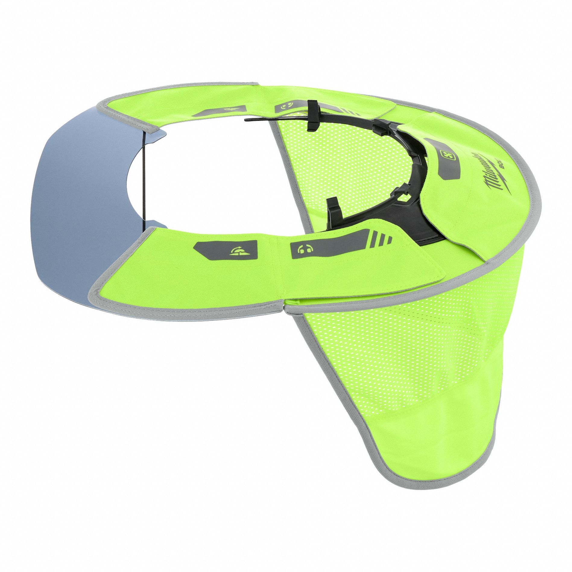 Sun Visor: Green, Polyester, Suspension Mount