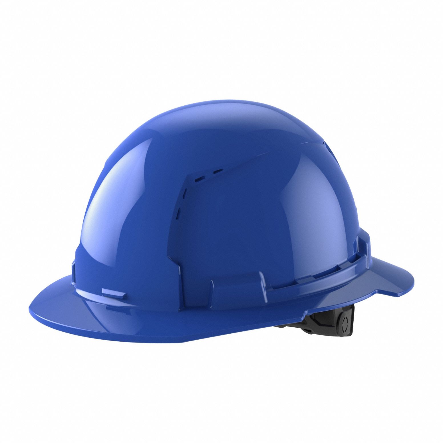 Hard Hat: Blue, No Graphics, Ratchet (6-Point), Ratchet, Polyethylene, Side-Slots, Solid
