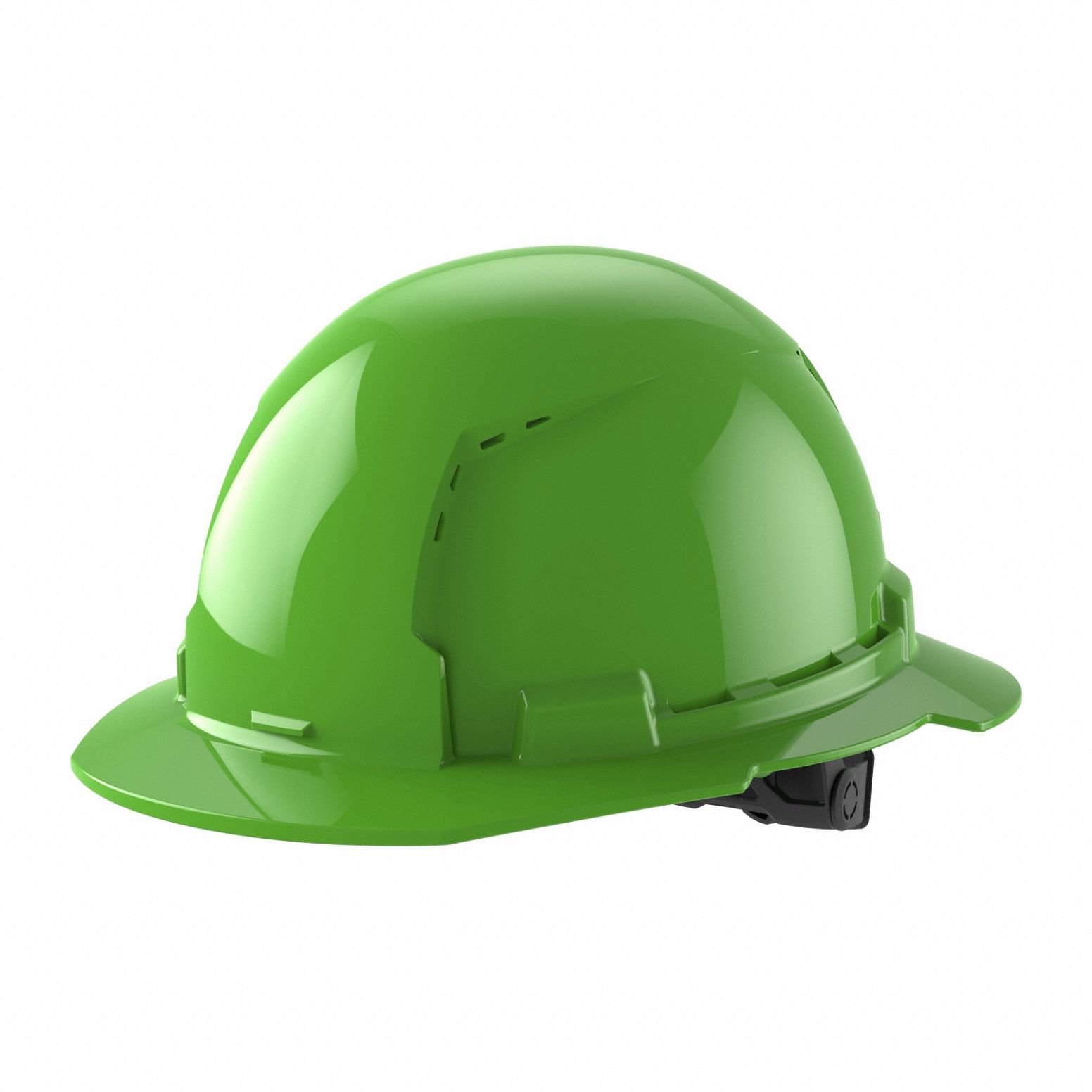 Hard Hat: Green, No Graphics, Ratchet (6-Point), Ratchet, Polyethylene, Side-Slots, Solid