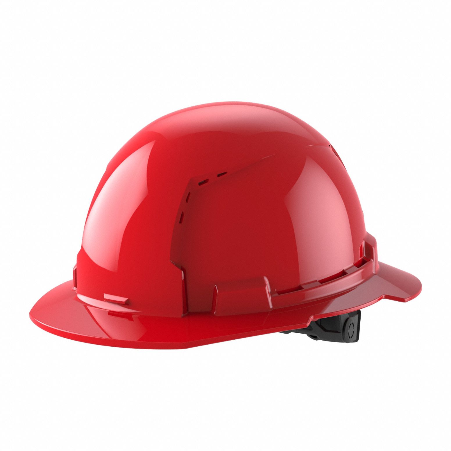 Hard Hat: Red, No Graphics, Ratchet (6-Point), Ratchet, Polyethylene, Side-Slots, Solid