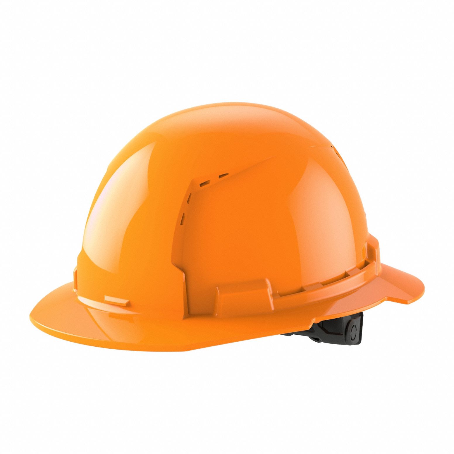 Hard Hat: Orange, No Graphics, Ratchet (6-Point), Ratchet, Polyethylene, Side-Slots, Solid