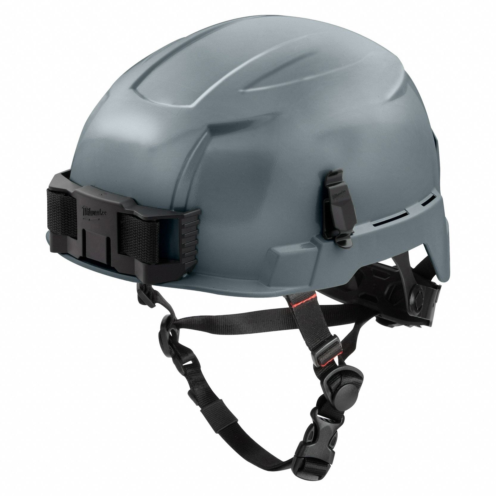 Safety Helmet: Gray, No Graphics, Ratchet, Polyethylene, Headlamp Mount, Solid, Ratchet
