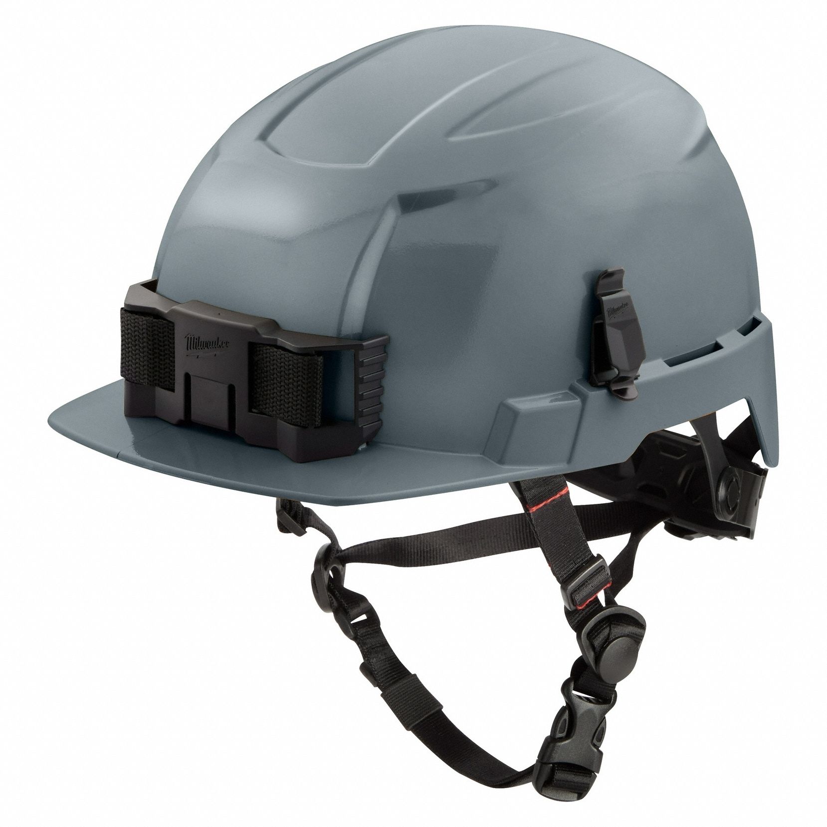 Safety Helmet: Gray, No Graphics, Ratchet, Polyethylene, Headlamp Mount, Solid, Ratchet