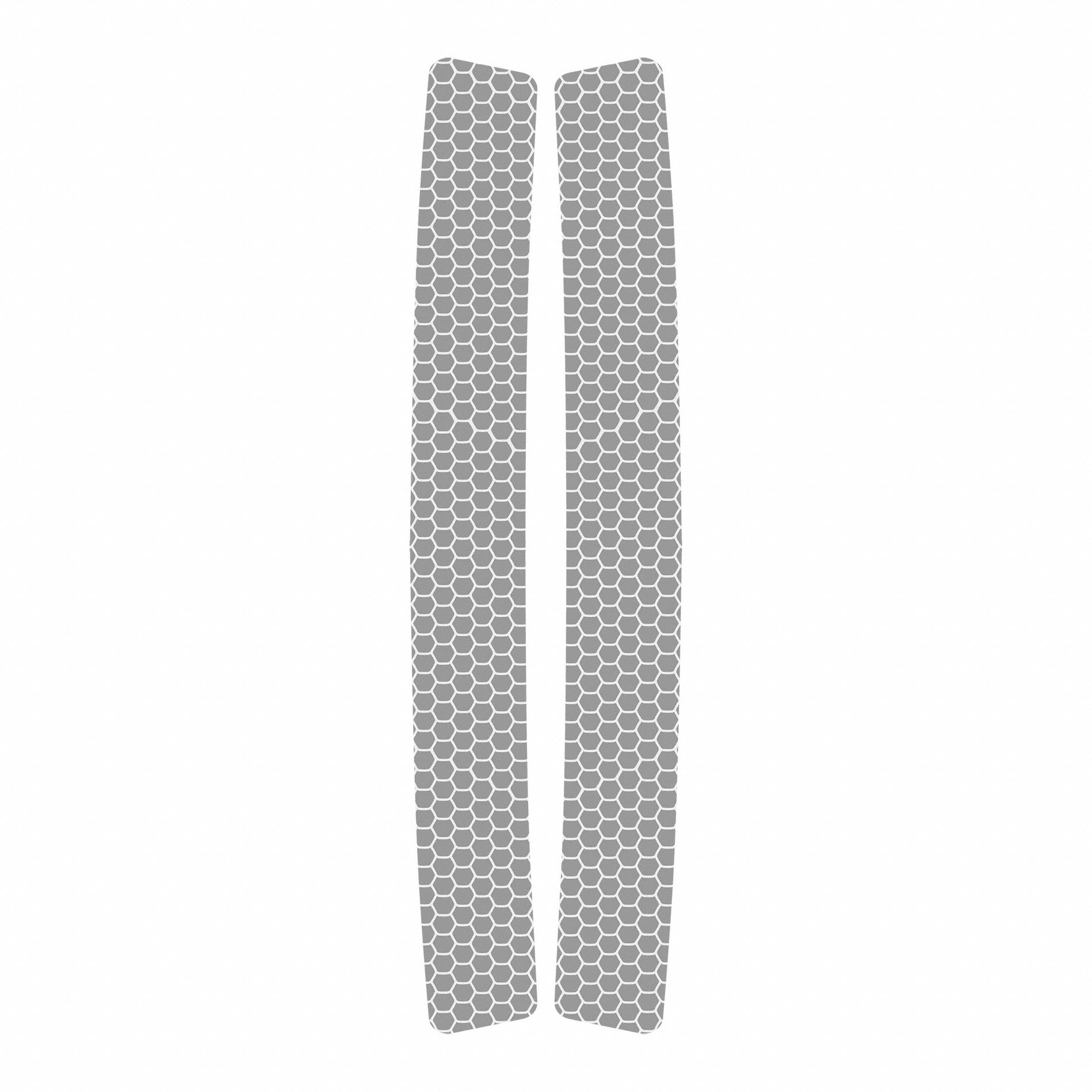 Hard Hat Label: 8 1/2 in Ht, 2 1/2 in Wd, Diamond-Grade Retroreflective, Reflective, Polypropylene