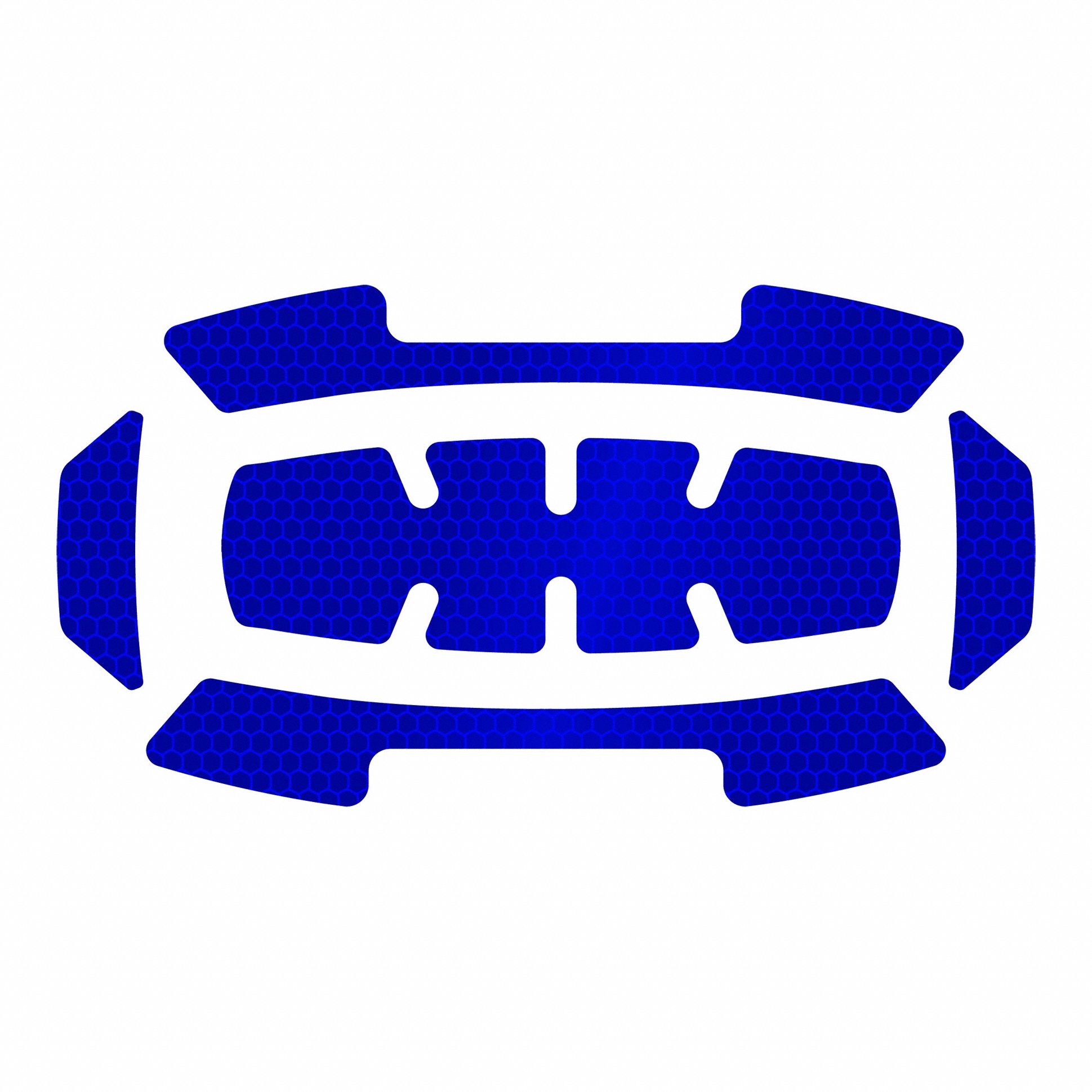 Hard Hat Label: 8 in Ht, 4 in Wd, Diamond-Grade Retroreflective, Reflective, Polypropylene, Blue