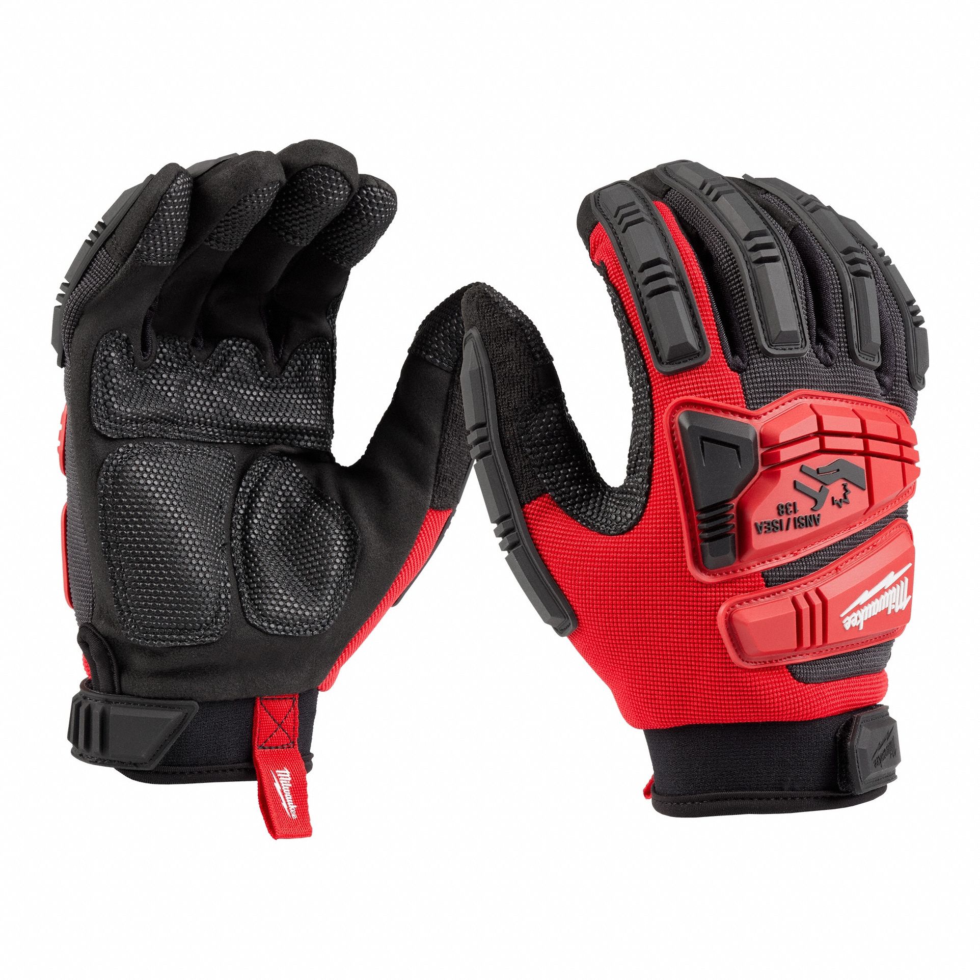 Work Gloves: L, Mechanics Glove, Full Finger, Synthetic Leather, ANSI Impact Level 2, 1 PR