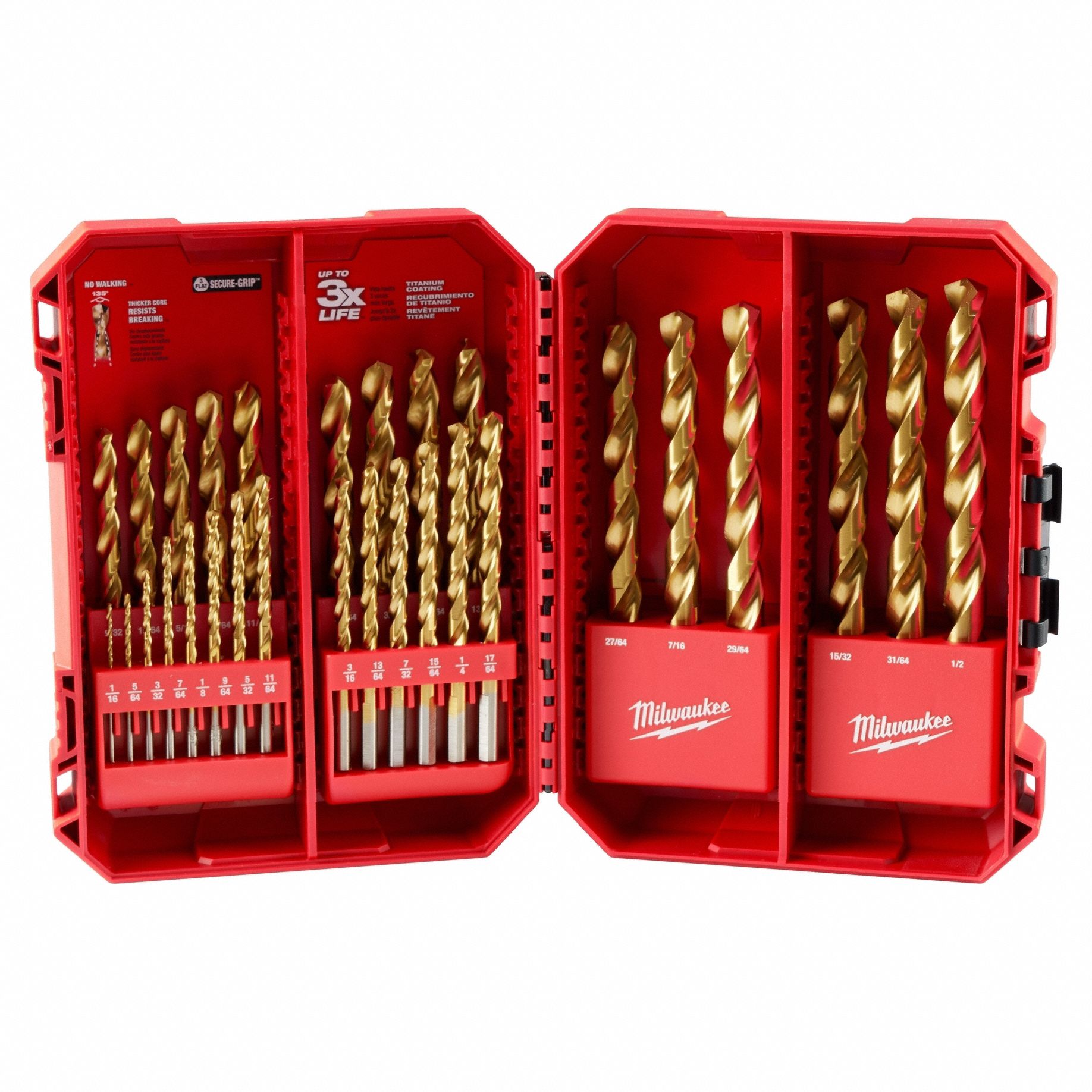 JOBBER LENGTH DRILL SET, ½ IN SMALLEST DRILL BIT, 1/16 IN LARGEST DRILL BIT SIZE