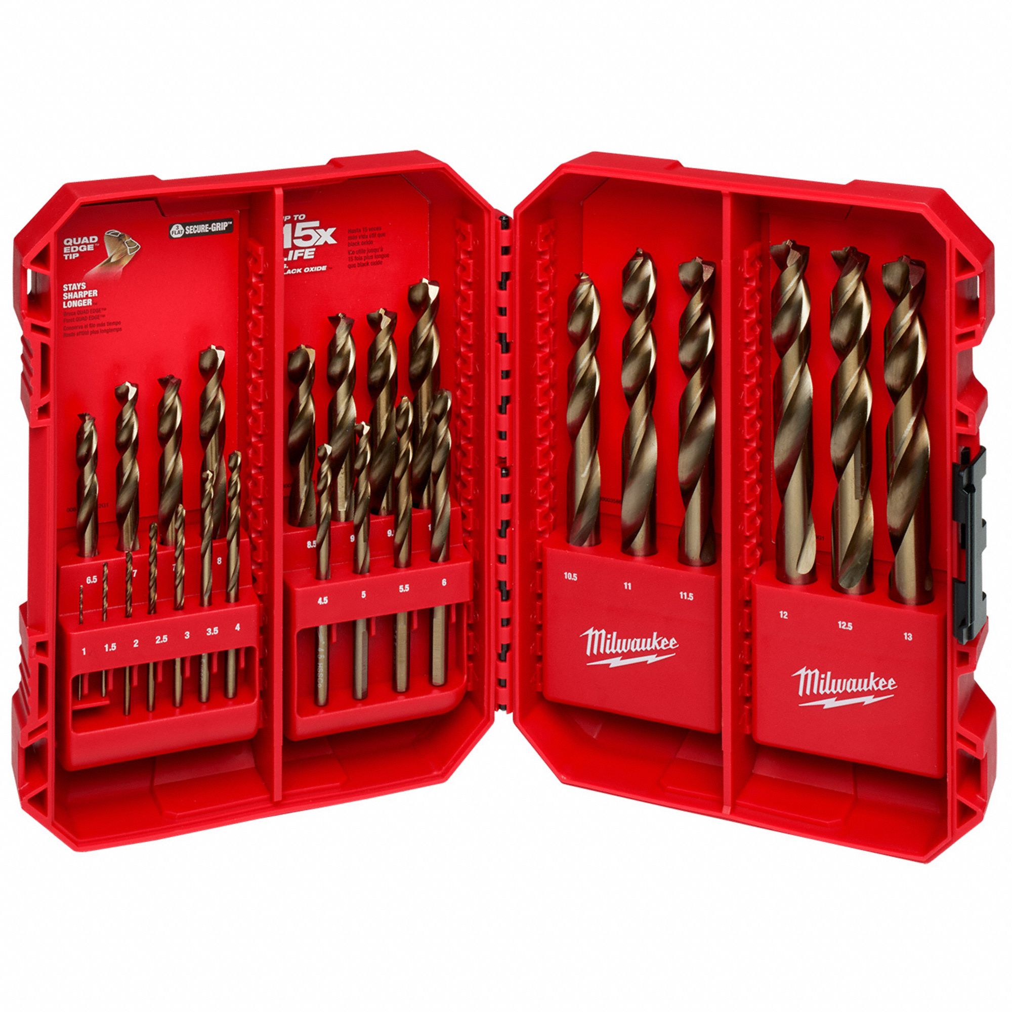 MILWAUKEE, 1 mm Smallest Drill Bit Size, 13 mm Largest Drill Bit Size ...