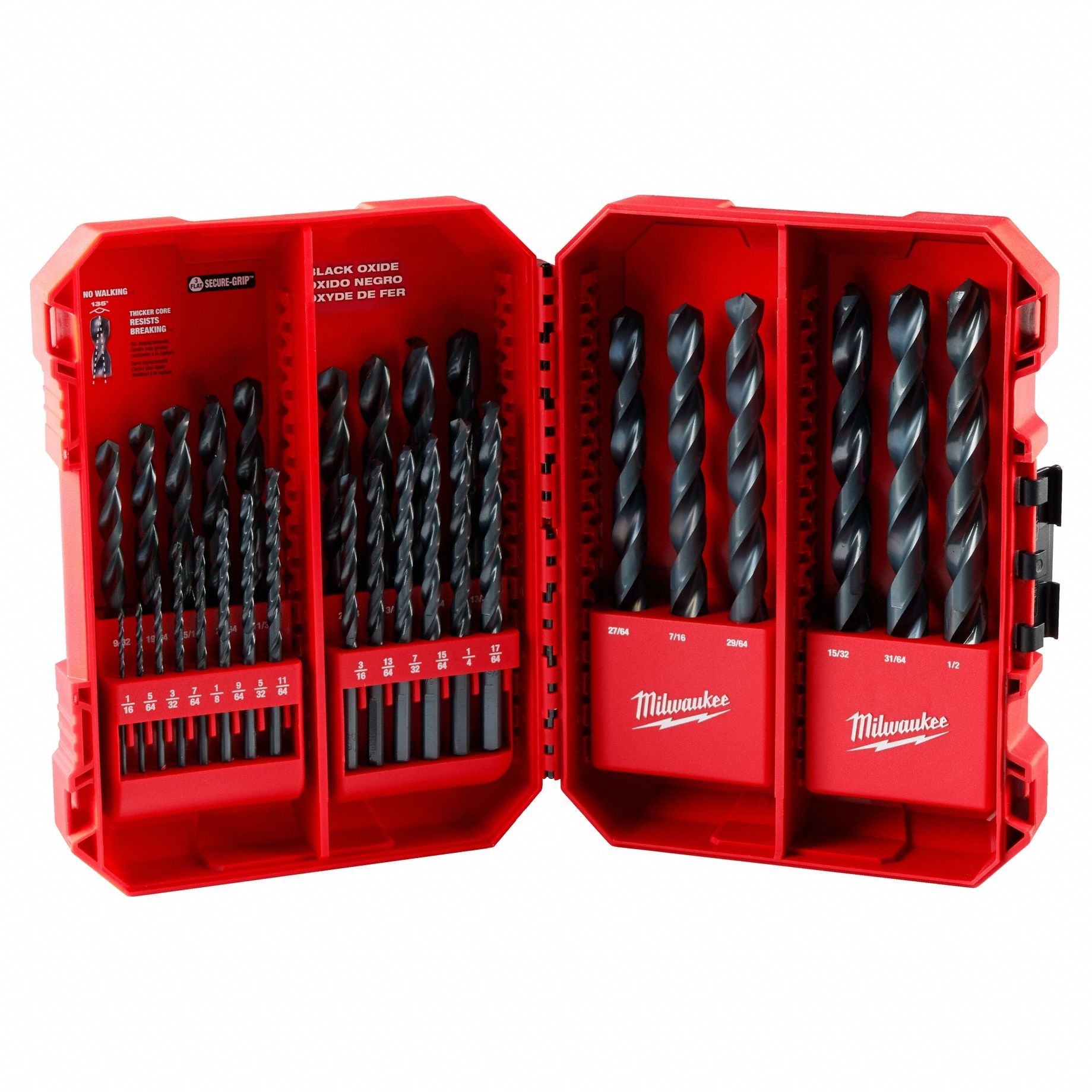 JOBBER LENGTH DRILL SET, 1/16 IN SMALLEST DRILL BIT, 1/2 IN LARGEST DRILL BIT SIZE