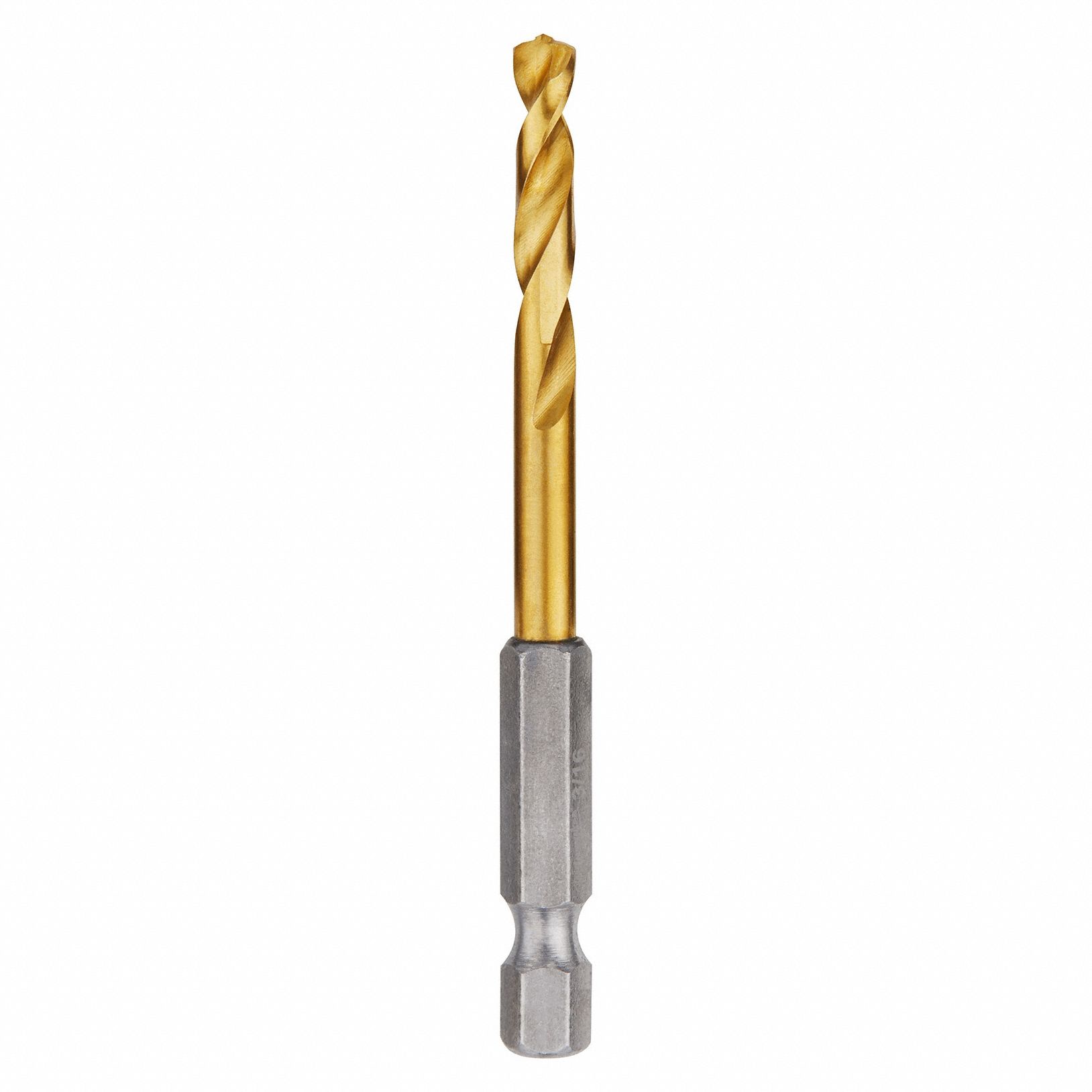 HEX SHANK DRILL BIT, 3/16 IN DRILL BIT SIZE, 1⅛ IN FLUTE L, ¼ IN SHANK HEX