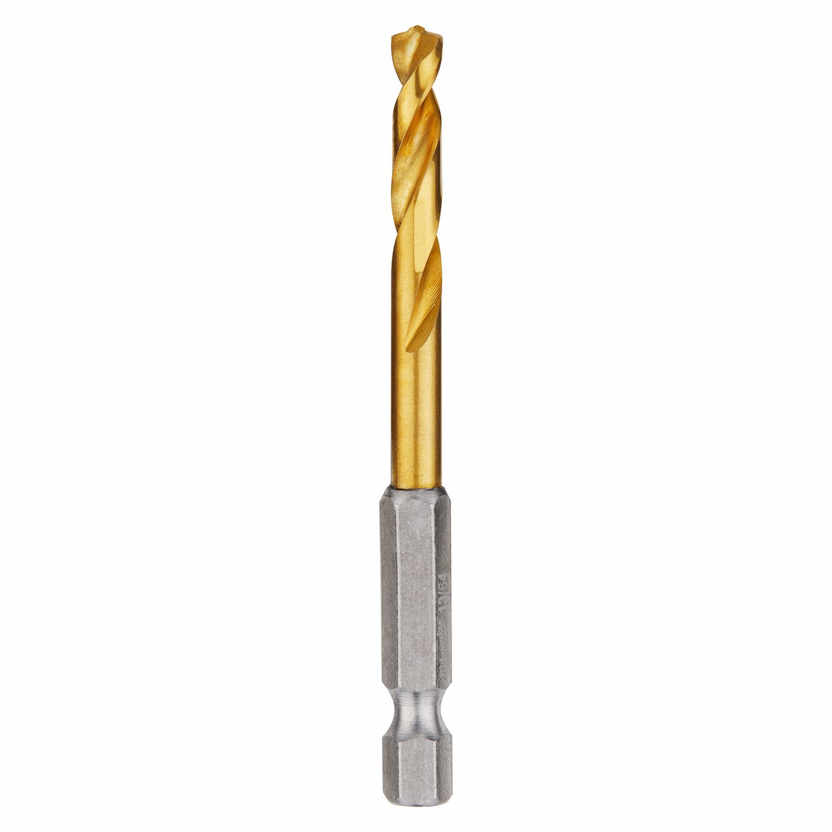 HEX SHANK DRILL BIT, 13/64 IN DRILL BIT SIZE, 1¾ IN FLUTE L, ¼ IN SHANK HEX