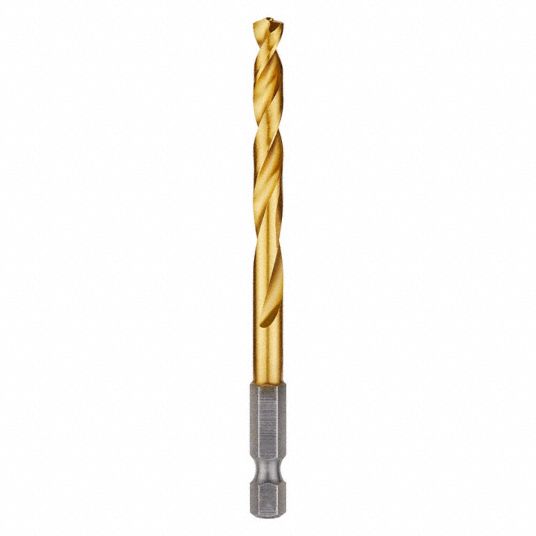 MILWAUKEE, 15/64 in Drill Bit Size, 2 5/16 in Flute Lg, Hex Shank Drill ...