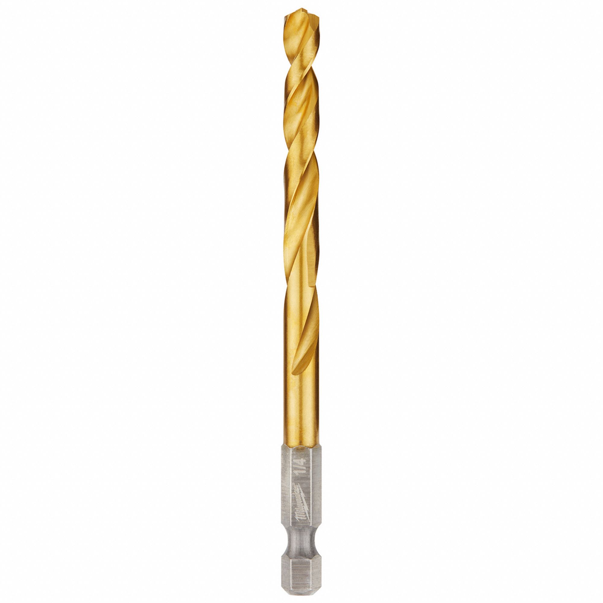 MILWAUKEE, 1/4 in Drill Bit Size, 2 7/16 in Flute Lg, Hex Shank Drill ...