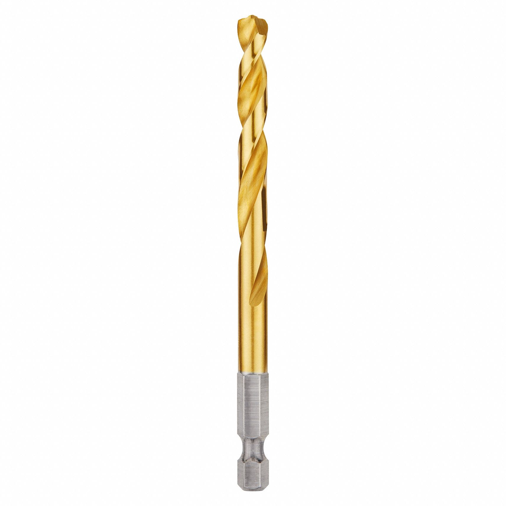 HEX SHANK DRILL BIT, 17/64 IN DRILL BIT SIZE, 2½ IN FLUTE L, ¼ IN SHANK HEX