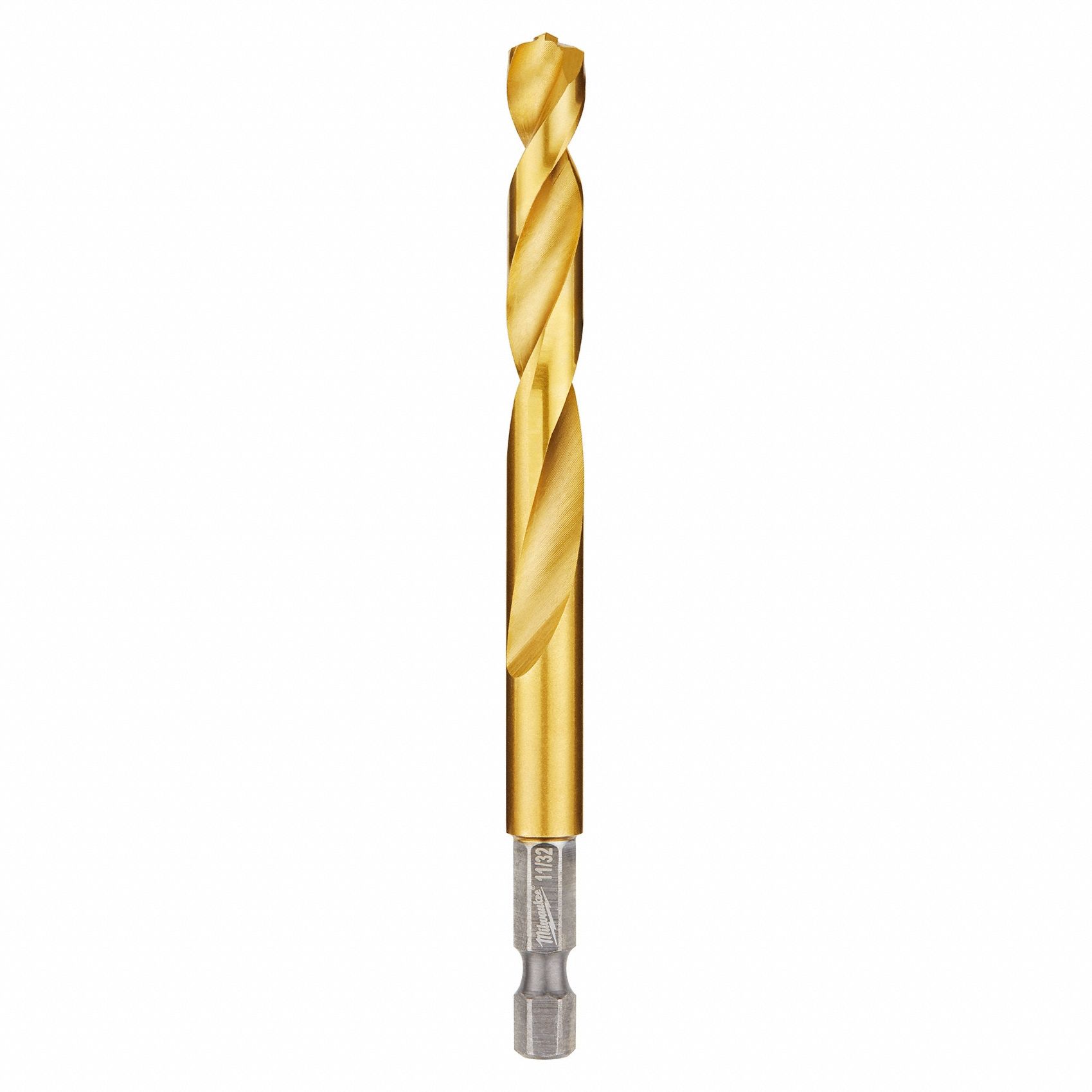 HEX SHANK DRILL BIT, 11/32 IN DRILL BIT SIZE, 2 13/16 IN FLUTE L, ¼ IN SHANK HEX