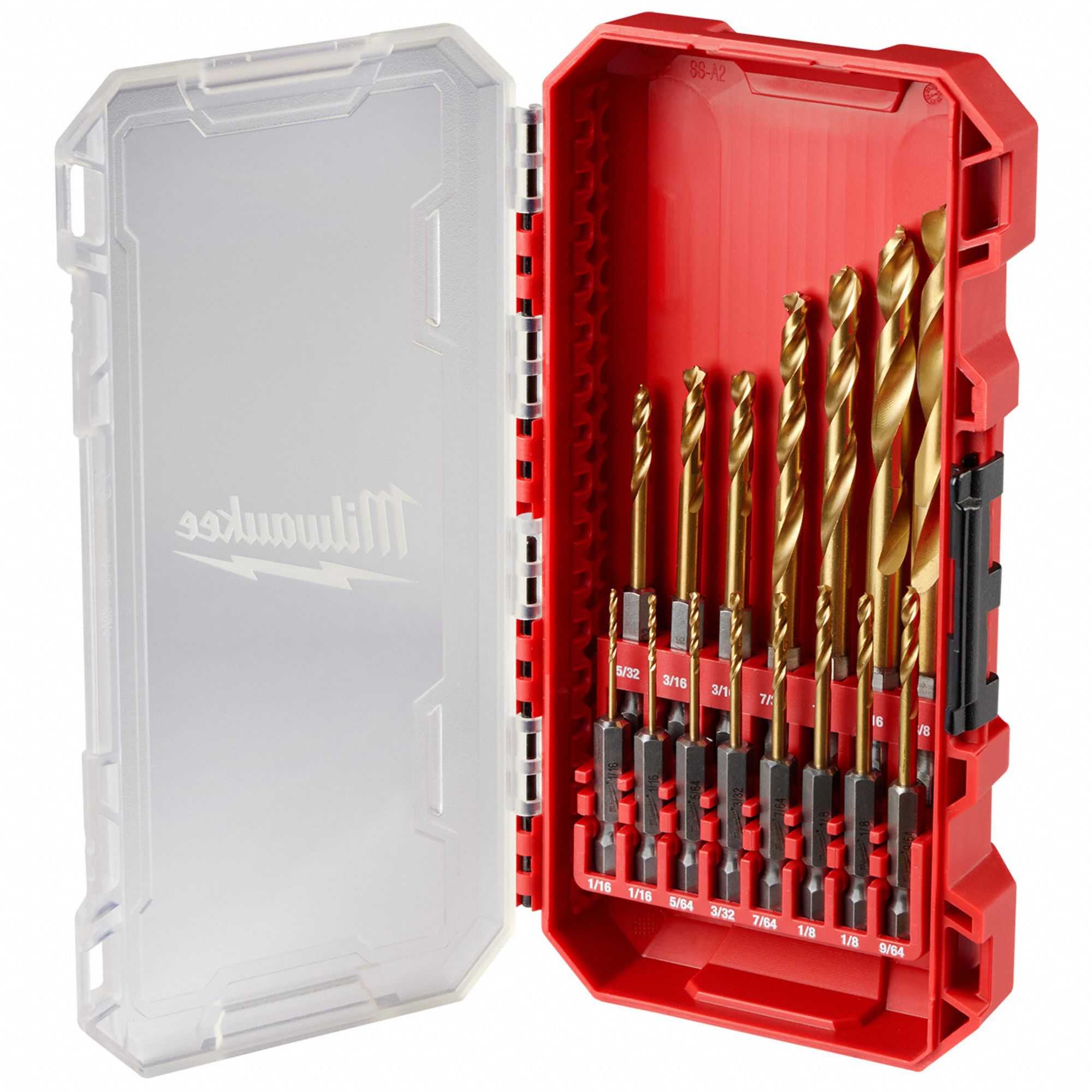 MILWAUKEE, 1/16 in Smallest Drill Bit Size, 3/8 in Largest Drill Bit ...