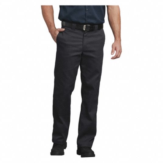 DICKIES Men's Work Pants, Cotton/Polyester, Color: Black, Fits Waist ...