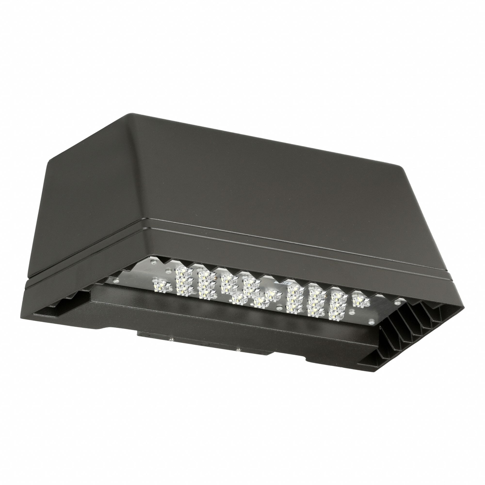 Anti-Glare Wall Pack: LED, 5, 678 lm, 5000K, 120 to 277V AC, 50 W, Type IV, 7 1/4 in Overall Ht