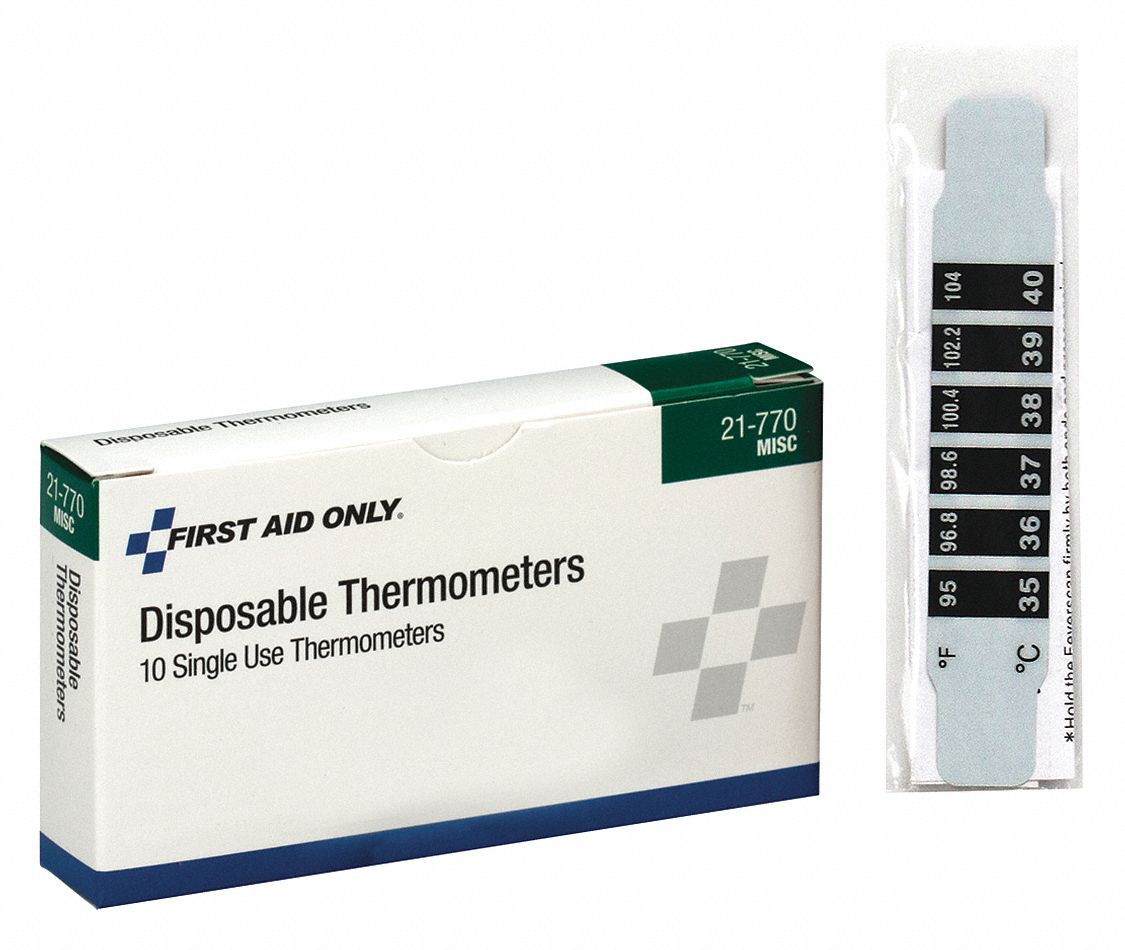 Clear Housing Disposable Thermometer, Case of 50