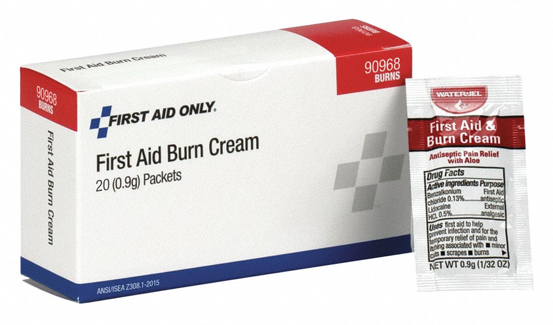 GRAINGER APPROVED Burn Cream, Cream, Box, Wrapped Packets, 0.004 oz