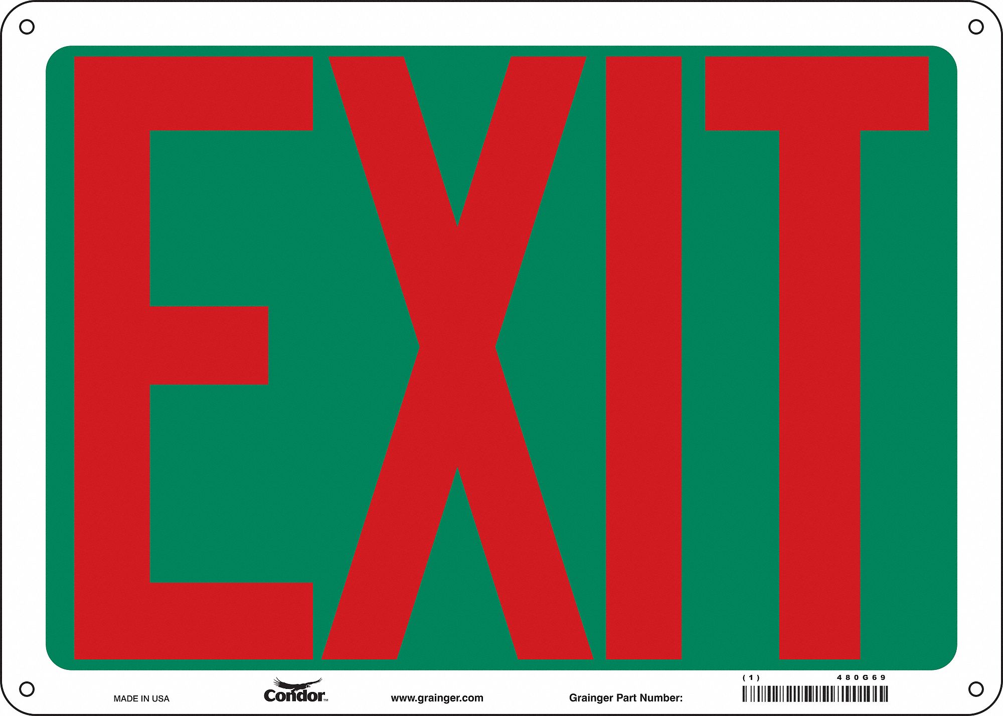 Safety Sign: Aluminum, Mounting Holes Sign Mounting, 10 in x 14 in Nominal Sign Size, 0.032 in Thick