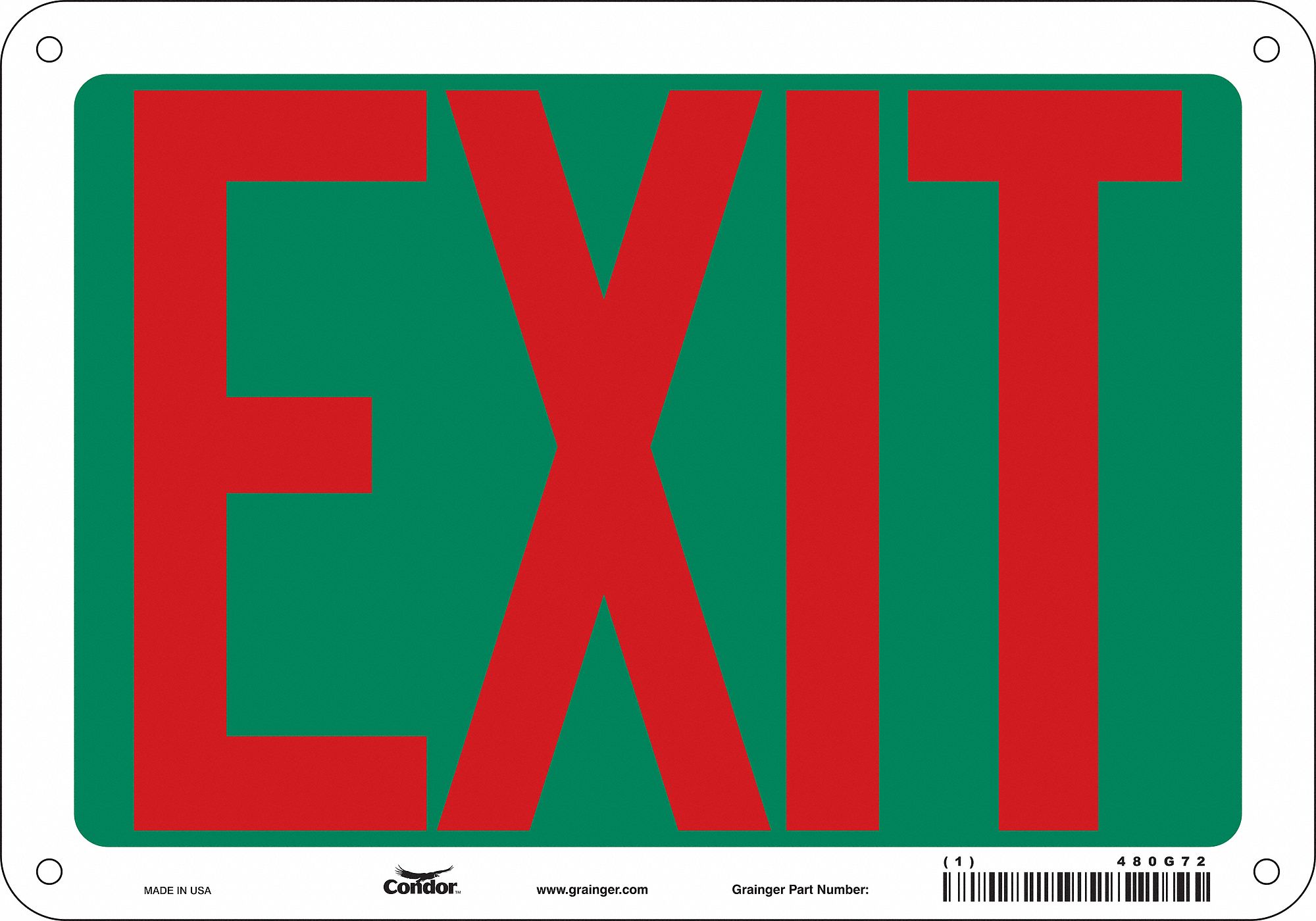 Safety Sign: Polyethylene, Mounting Holes Sign Mounting, 7 in x 10 in Nominal Sign Size